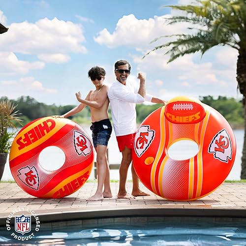 Miniatura 5 de BigMouth Kansas City Chiefs - Flotadores inflables para alberca de 42 pulgadas, con licencia oficial de la NFL, equipo de fanáticos, tubo interior