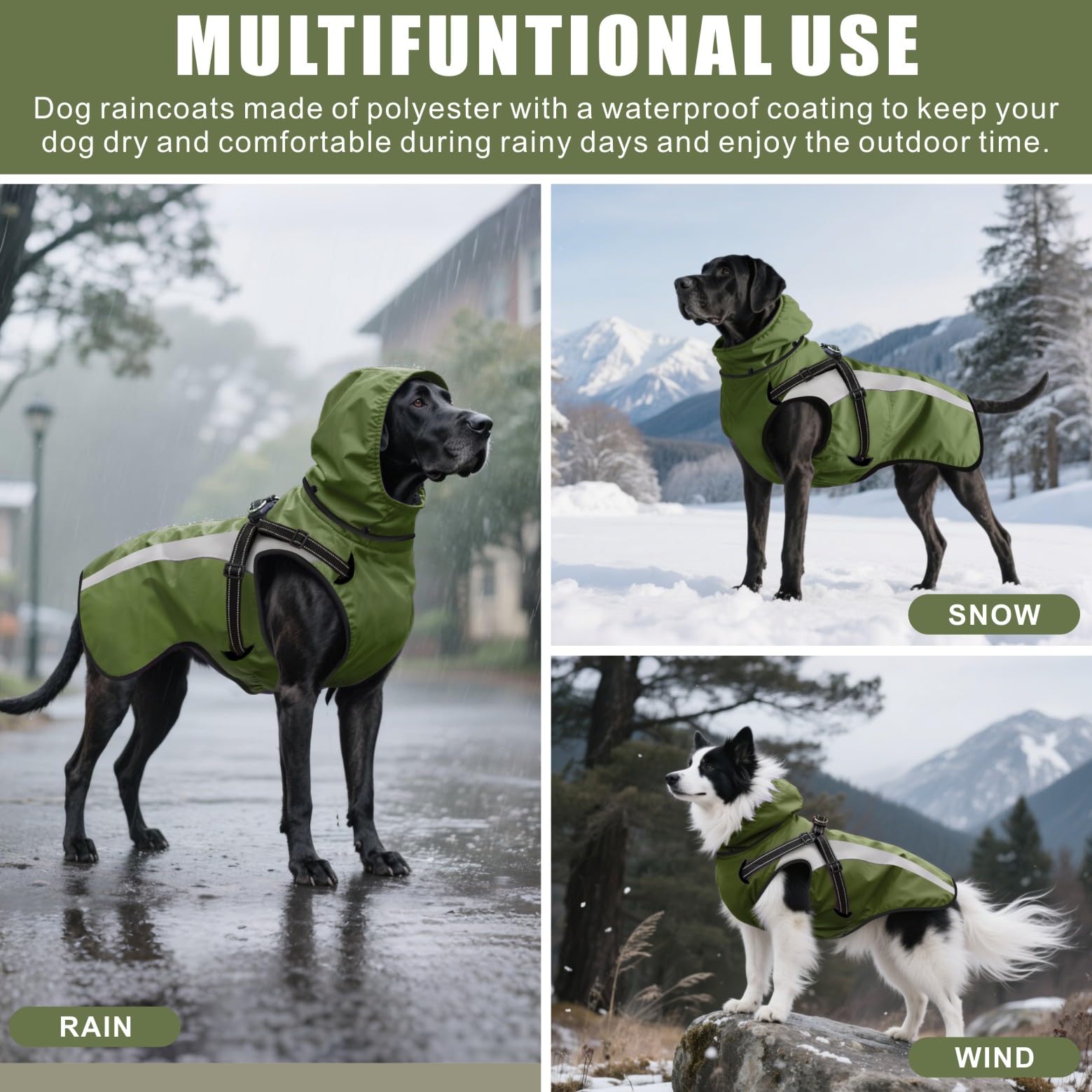 Hund Regenmantel Wasserdicht - Regenjacke Mit Kapuze Für Kleine Bis Große Hunde