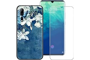 FZZ Black Case and Tempered Glass Screen Protector for ZTE Axon 10...