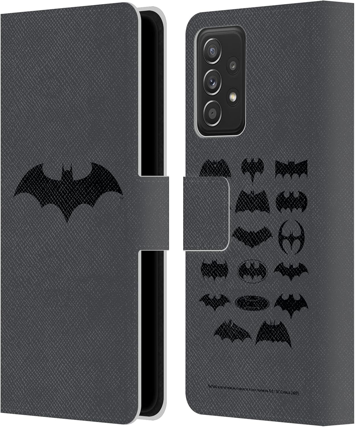 Head Case Designs Officially Licensed Batman DC Comics Comic Logos Leather Book Wallet Case Cover Compatible with Galaxy A52 / A52s / 5G (2021)