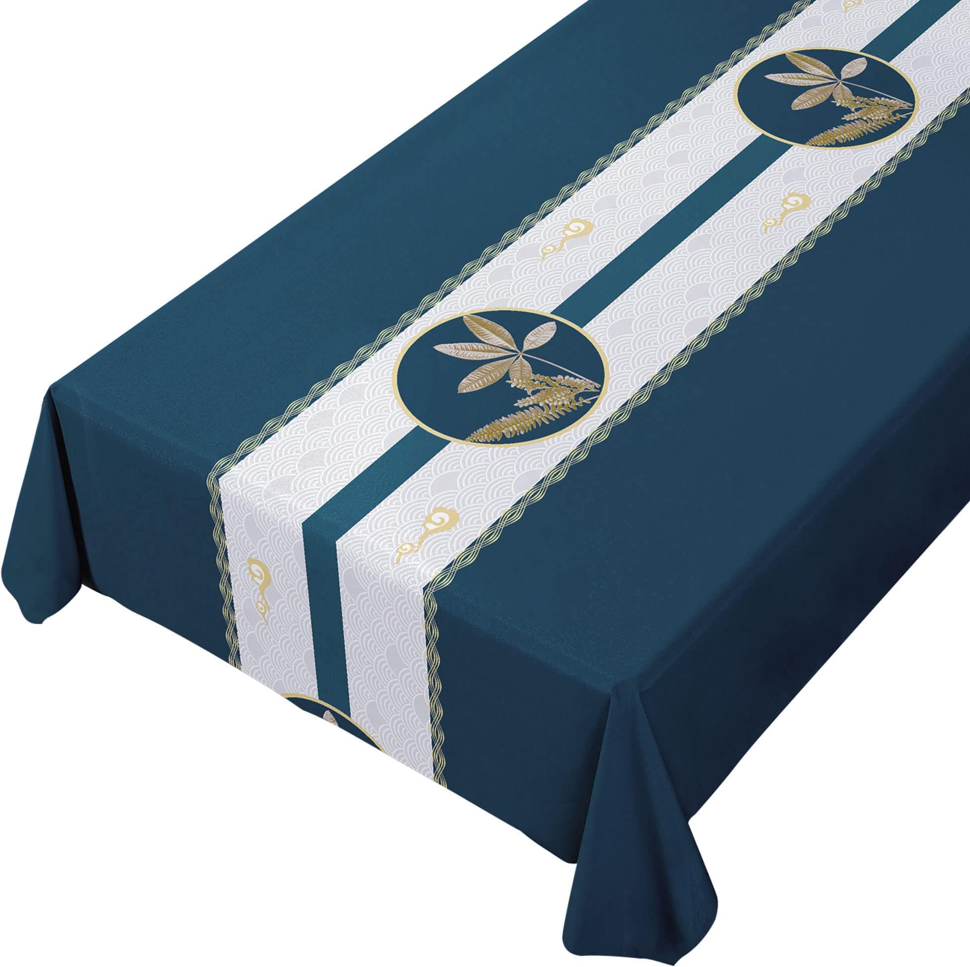 Table Cover for Dining Table, Wrinkle-free Water Resistant Table Cloth, Heat-insulating and Leak-proof No-clean PVC 140*200CM (55*79inch) 6-8 Seater Tablecloth