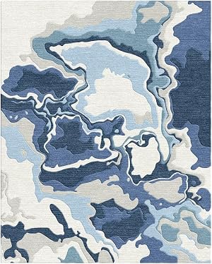 Carpets Hub Store NZ Woolen Modern Visualization Design Water Print Cut Pile Rectangle Handmade Area Rug for Home