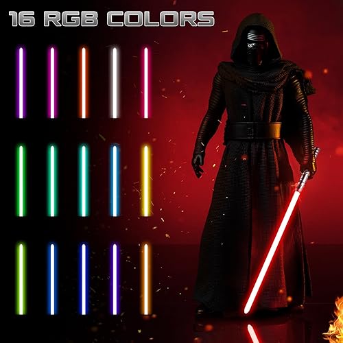 Miniatura 10 de Sable de luz de cristal resistente XRGB 3.0 Sable de luz de giro suave Control de movimiento 16 fuentes de sonido RGB cambio de color Fuerza FX