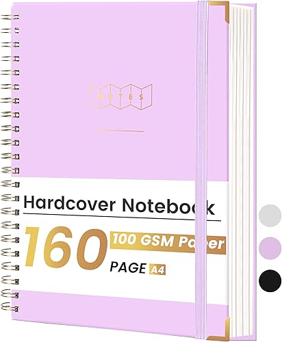 Vista 26 de Yoment Cuaderno de espiral pequeño A5 para el trabajo, 5 x 7, 160 páginas, tapa dura, cuaderno de espiral con rayas universitarias, diario