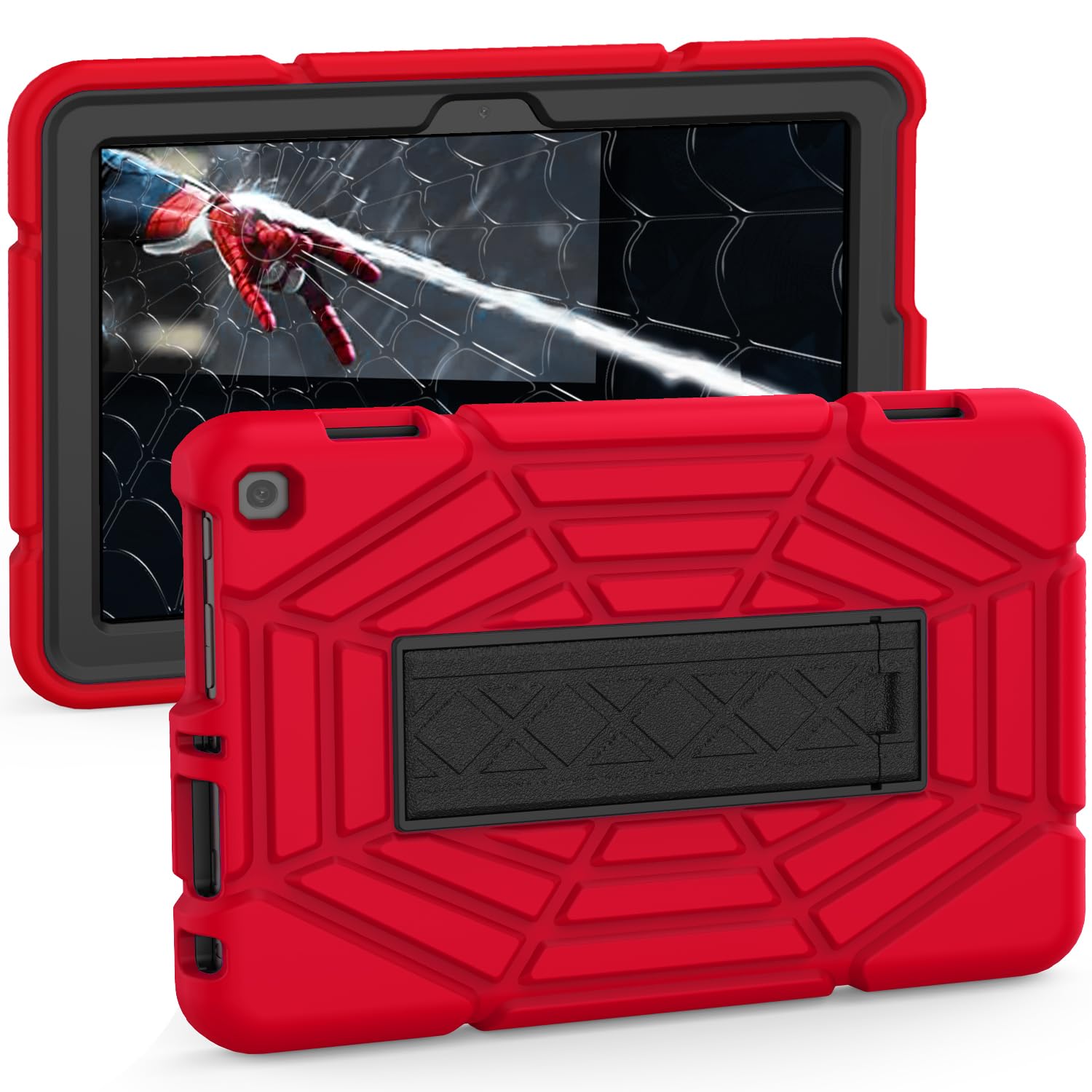Grifobes Case [Only for 14th/12th/10th Generation 2024/2022/2020 Released] 8/8 Plus, 8 Kids / 8 Kids Pro Tablet, 3-in-1 Heavy Duty Protective Cover with Stand for Boys Children (Red+Black+Black)