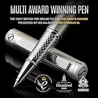 Vista 7 de Pluma de bola de acero inoxidable Scriveiner - Impresionante pluma de lujo de metal con acabado cromado plateado, repuesto de tinta Schmidt