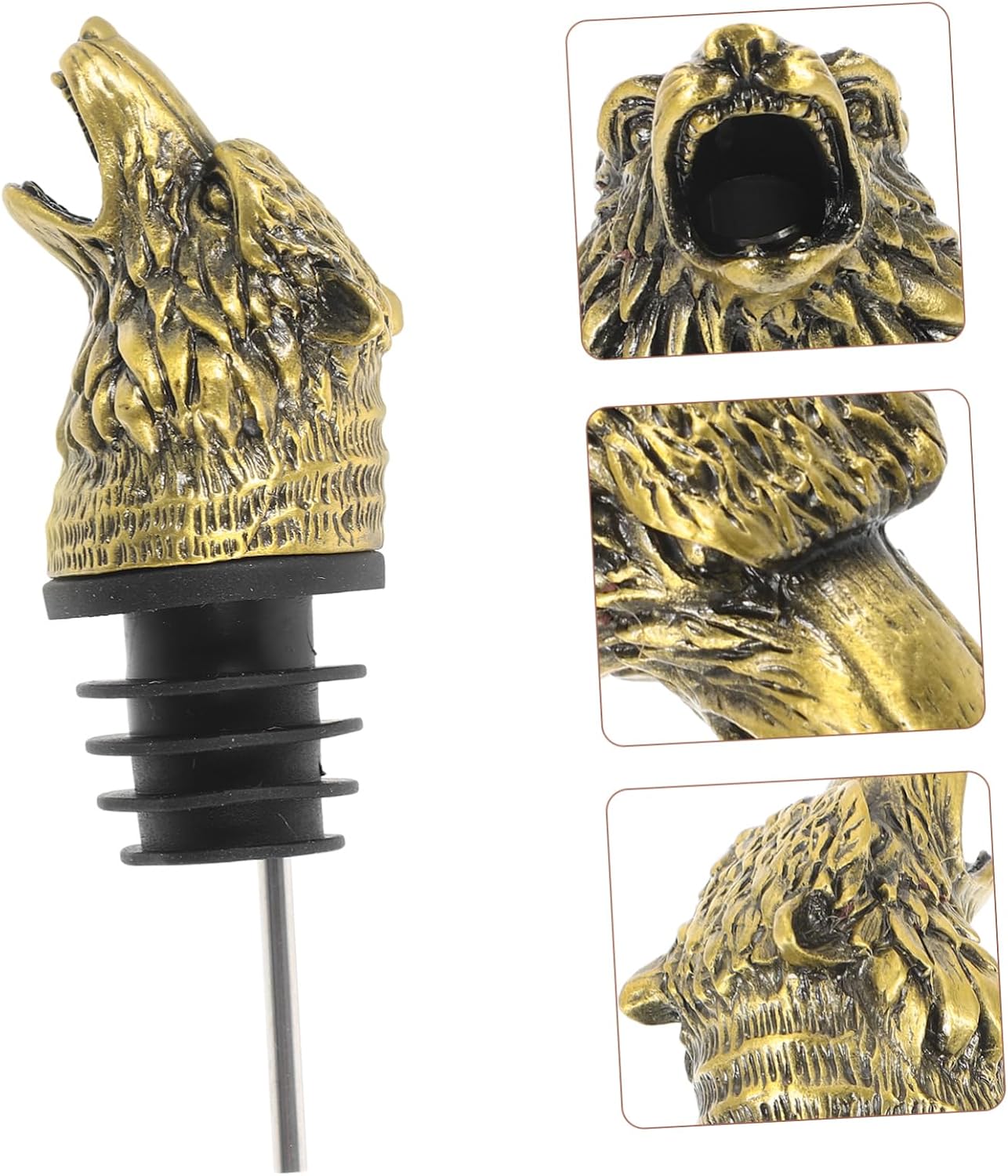 Wolf Head Wine Pourer Liquor Dispenser for Home Bar Aerator Spout Bottle Pourer