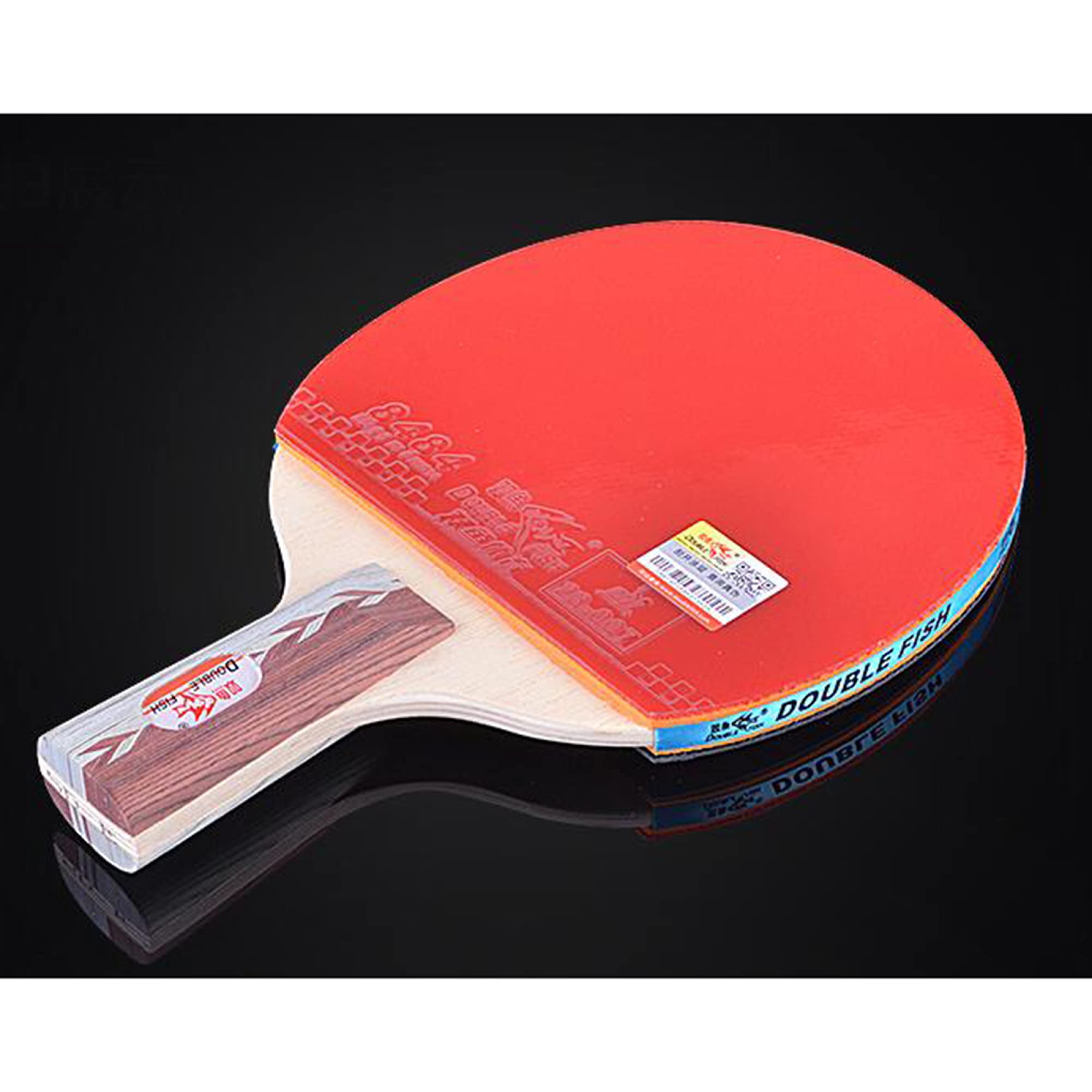 Rakietka do tenisa stołowego 5-gwiazdkowa, profesjonalna 7-warstwowa drewniana rakietka ping-ponga, uchwyt w kształcie rogu, guma zatwierdzona przez ITTF, pojedyncza, długa rączka