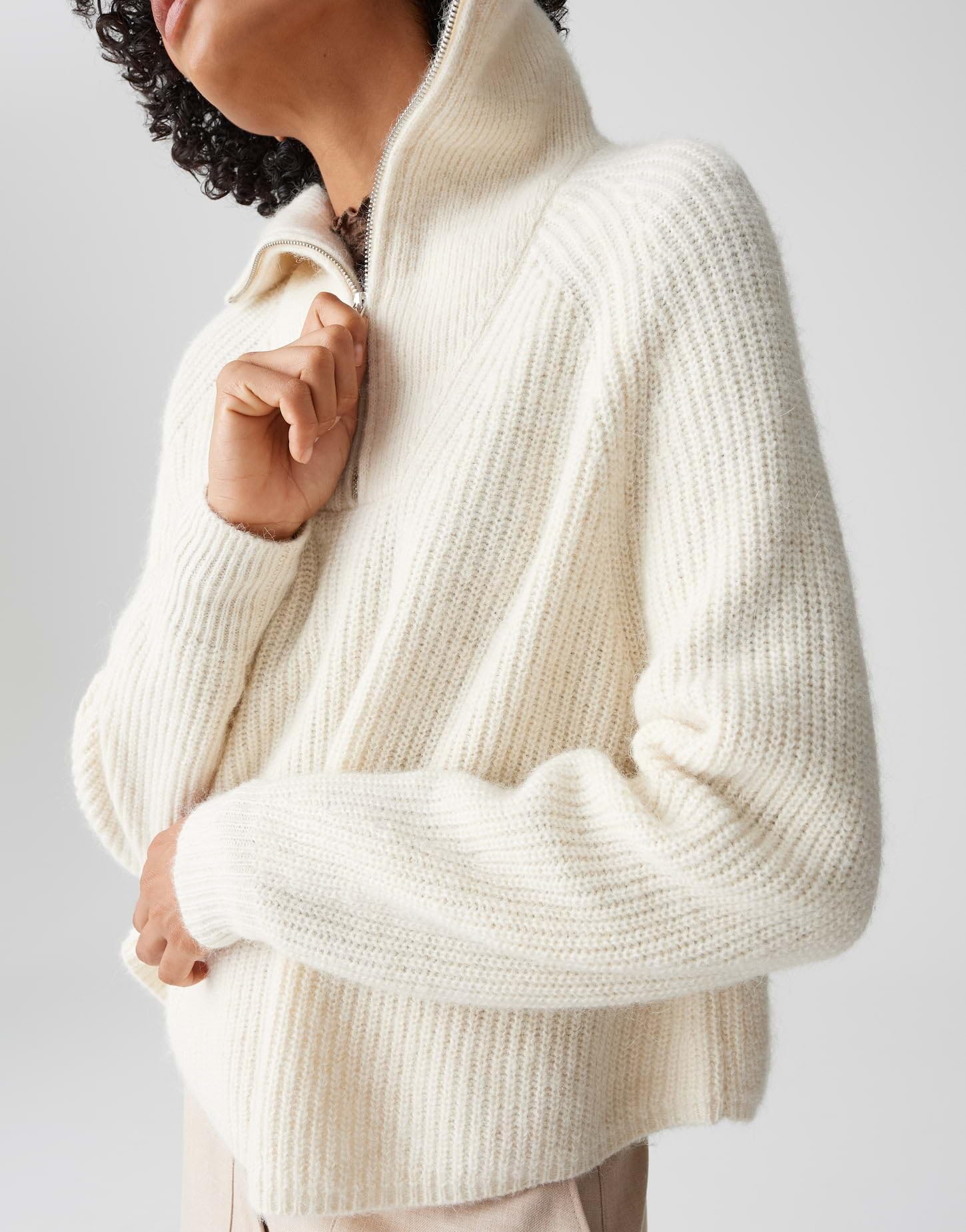 OPUS Damen Pullover | POY Loose Rippstrick Troyer