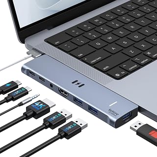 MacBook Air 集线器 mac 7in2 Pro/Air专用 支持4K@60Hz HDMI端口 Thunderbolt 3端口 USB-C3.0 USB-A3.03个 PD
