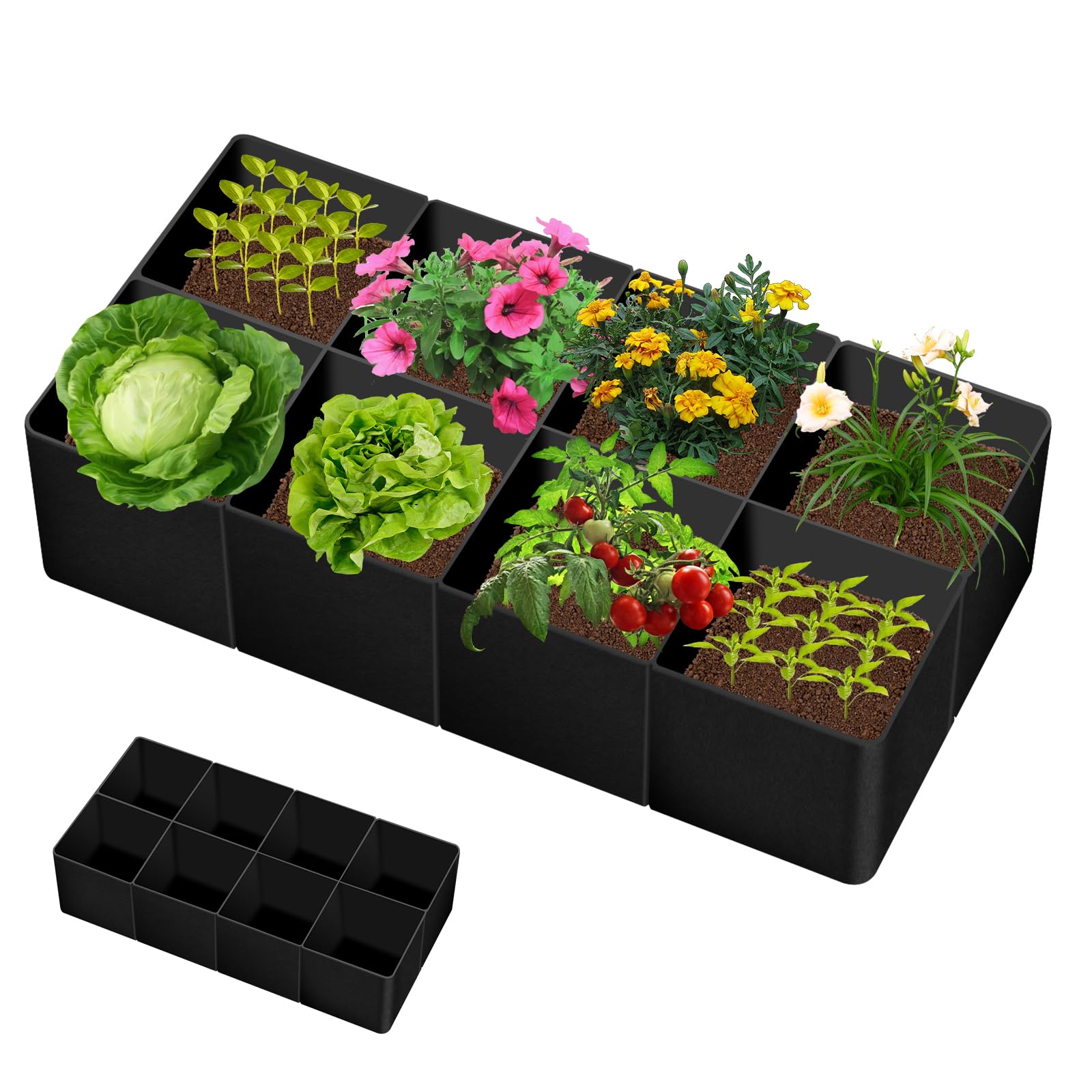 Jardinière surélevée rectangulaire 180x90x30cm contre la stagnation de l'eau