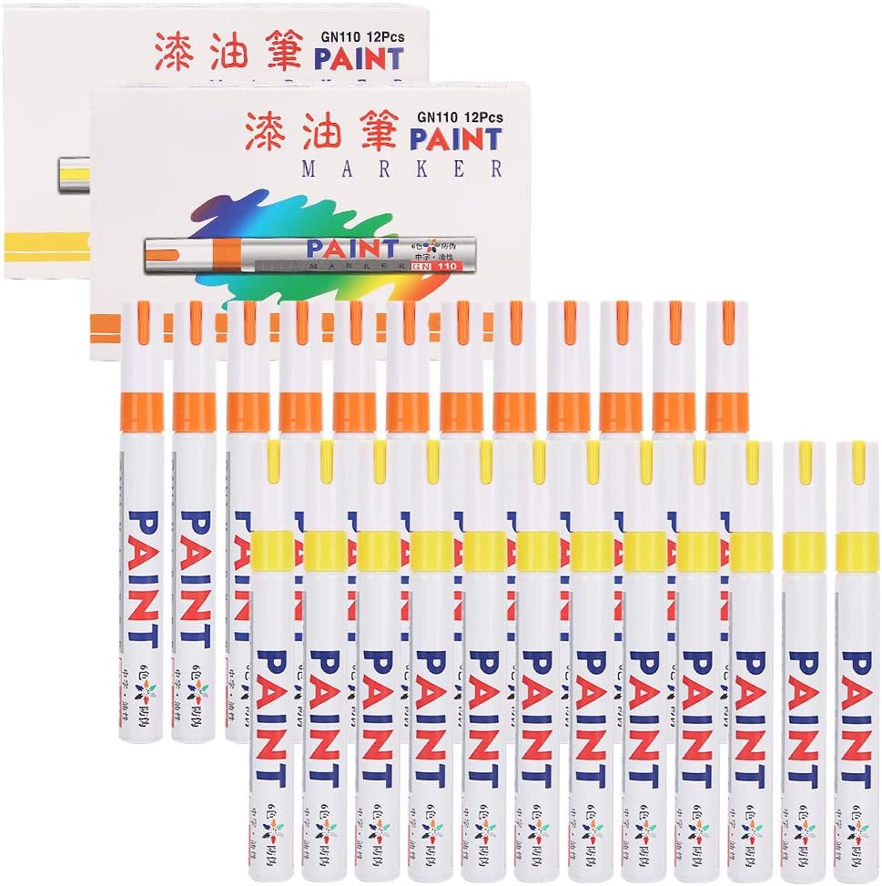 Withstand high Temperature Uniform Ink Durable Tire Pens, Easy to Write Paint Markers, Wood Plastic Leather Construction Glass Automobile Paper for Home Ceramic