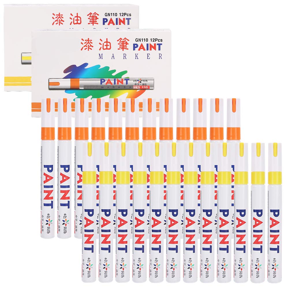 Withstand high Temperature Uniform Ink Durable Tire Pens, Easy to Write Paint Markers, Wood Plastic Leather Construction Glass Automobile Paper for Home Ceramic