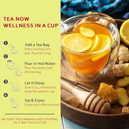 Miniatura 6 de Life Plus Style Gourmet TEA NOW - Té verde de miel, limón, jengibre, hierbas naturales, apoyo inmunológico y digestivo, antioxidantes, rico en