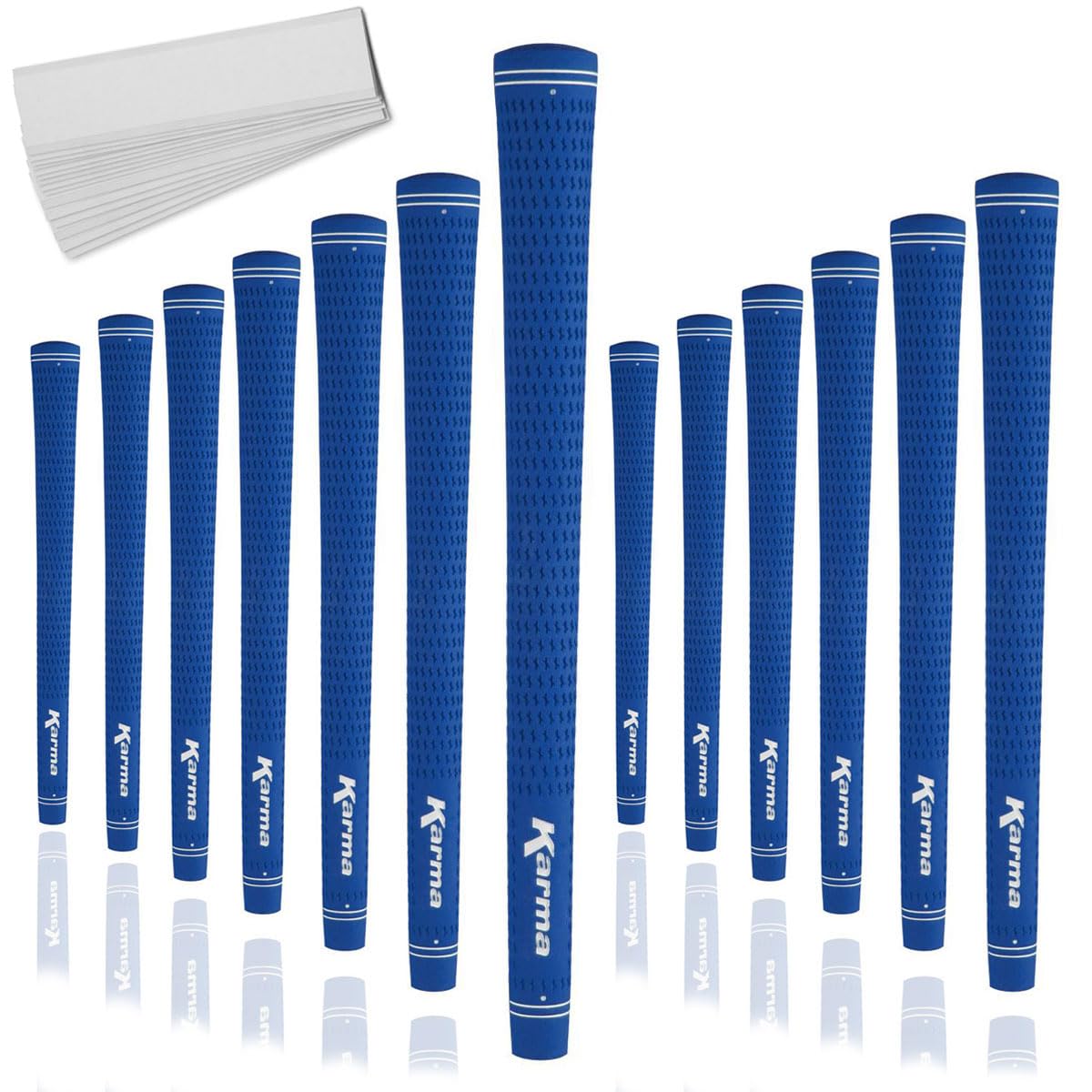 Karma Velour Golf Grips for Men, Women, Juniors | Undersize, Standard, Midsize, Oversize, & Jumbo | 6 Colors | Choose Single, 9, 13 Pack or Golf Club Grip Kit