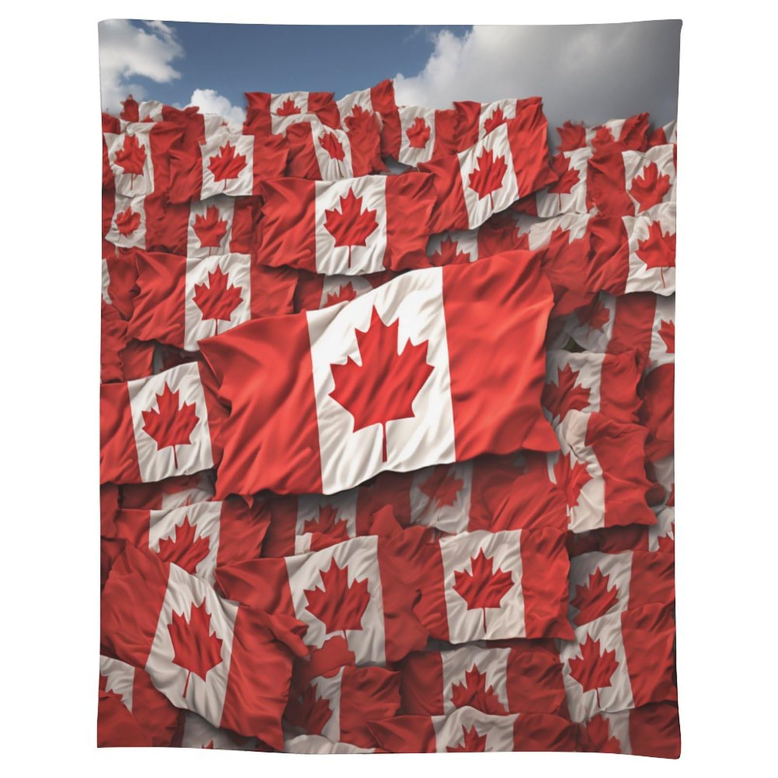 Nappe rectangulaire en lin drapeau canadien anti-pli table rustique