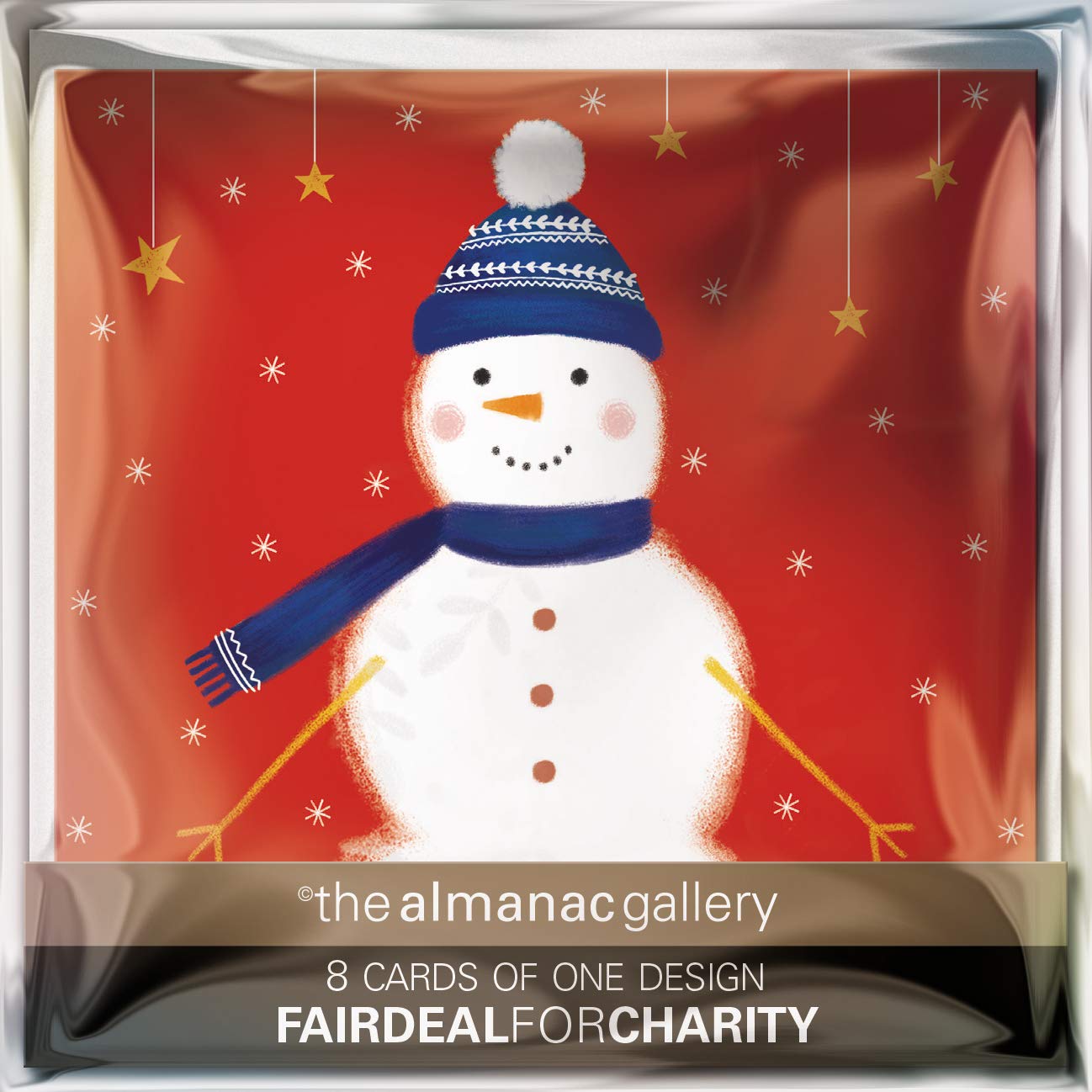 Pack of 8 Snowman in Hat & Scarf Mini Charity Christmas Cards Multiple Charities ASCX0298 - Image 3