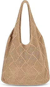 Bolsa de crochê, bolsa de praia de malha, bolsa Hobo de verão, bolsa boho, para mulheres
