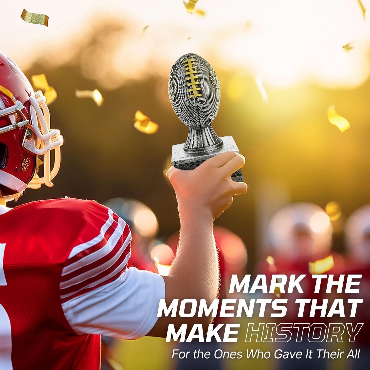 Flexzion Fantasy Football Trophy - 7 Inch Premier League Trophy Inspired Recognition Award with Champion Shield - Celebrate Victory & Inspire Excellence on The Gridiron