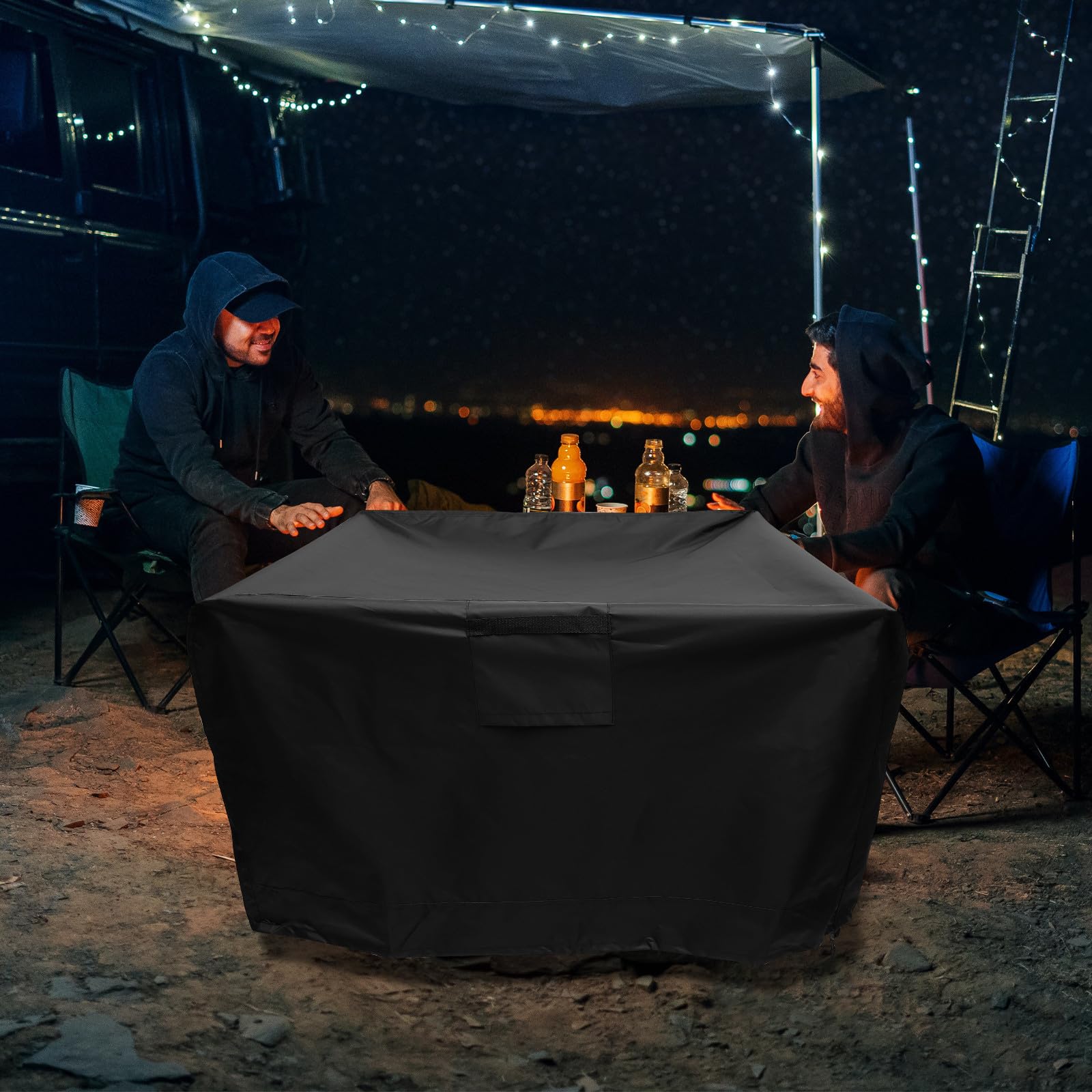 Copertura Barbecue da Esterno Oxford Nero 420d Resistente Protezione Solare e Installazione Semplice per Grill e Forni All'aperto