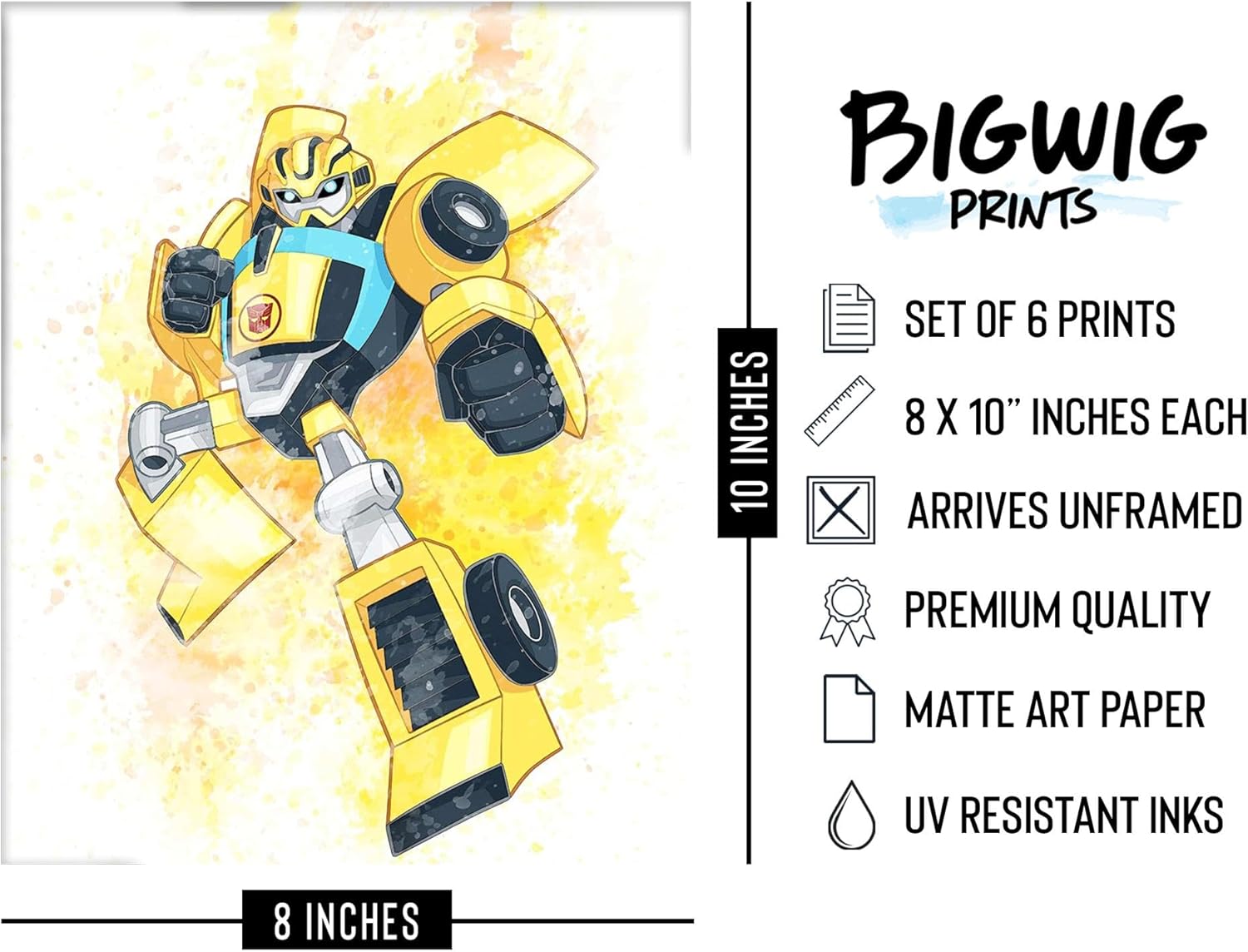 Transformers Prints - Set of 6 Wall Art Decor (8 inches x 10 inches) Photos - Image 2