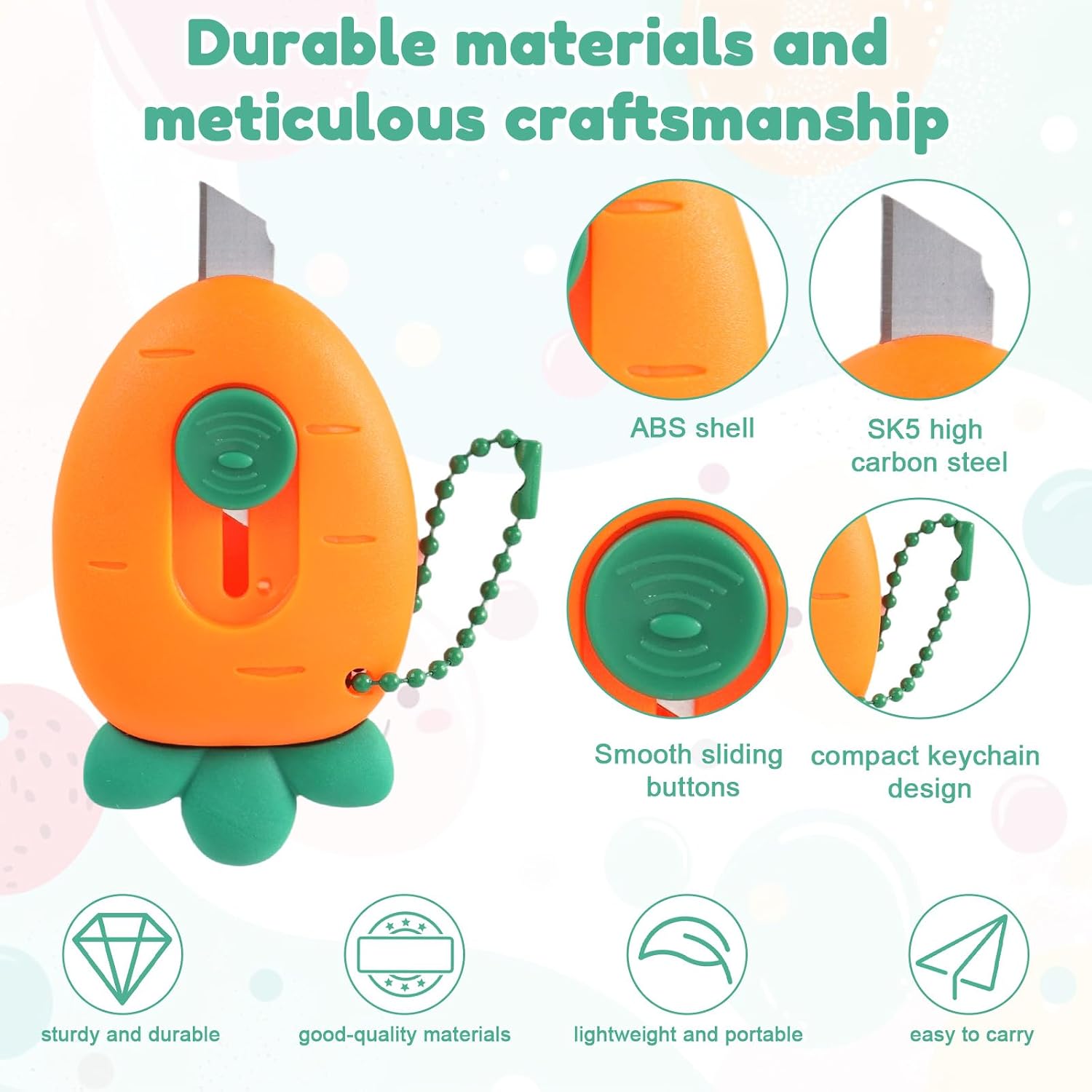 3pcs Fruit Shaped Mini Retractable Utility Knife(3 Styles) image 4