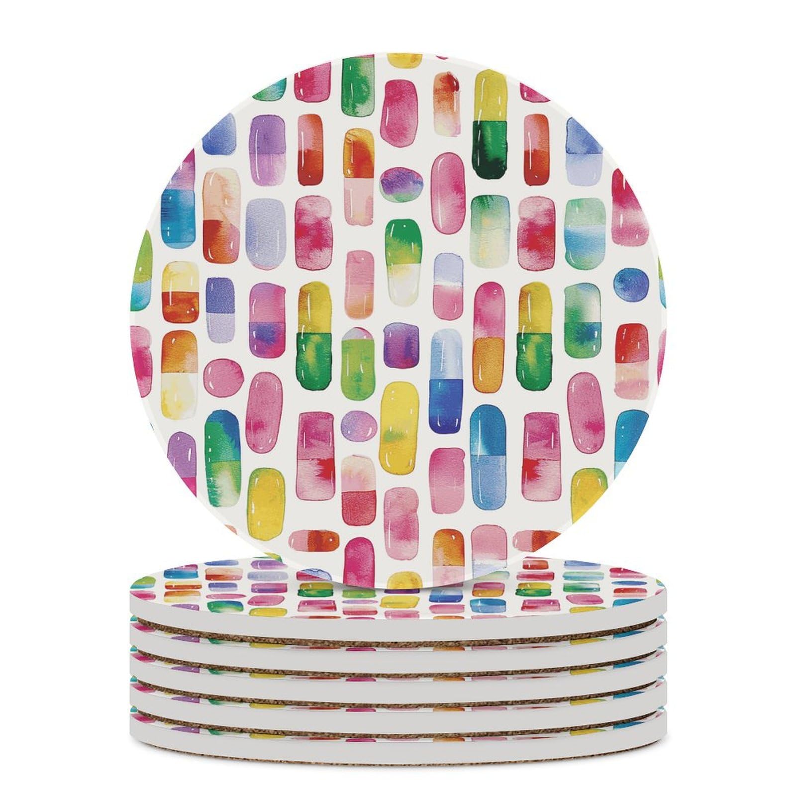 Dessous de verre à rayures colorées pour table basse stylée