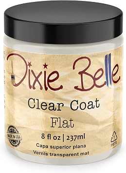 Dixie Belle Paint Company | Clear Coat | Polyacrylic Topcoat | Chalk-Friendly Furniture Paint Finish | Flat, 8 Fl Oz Pack of 1