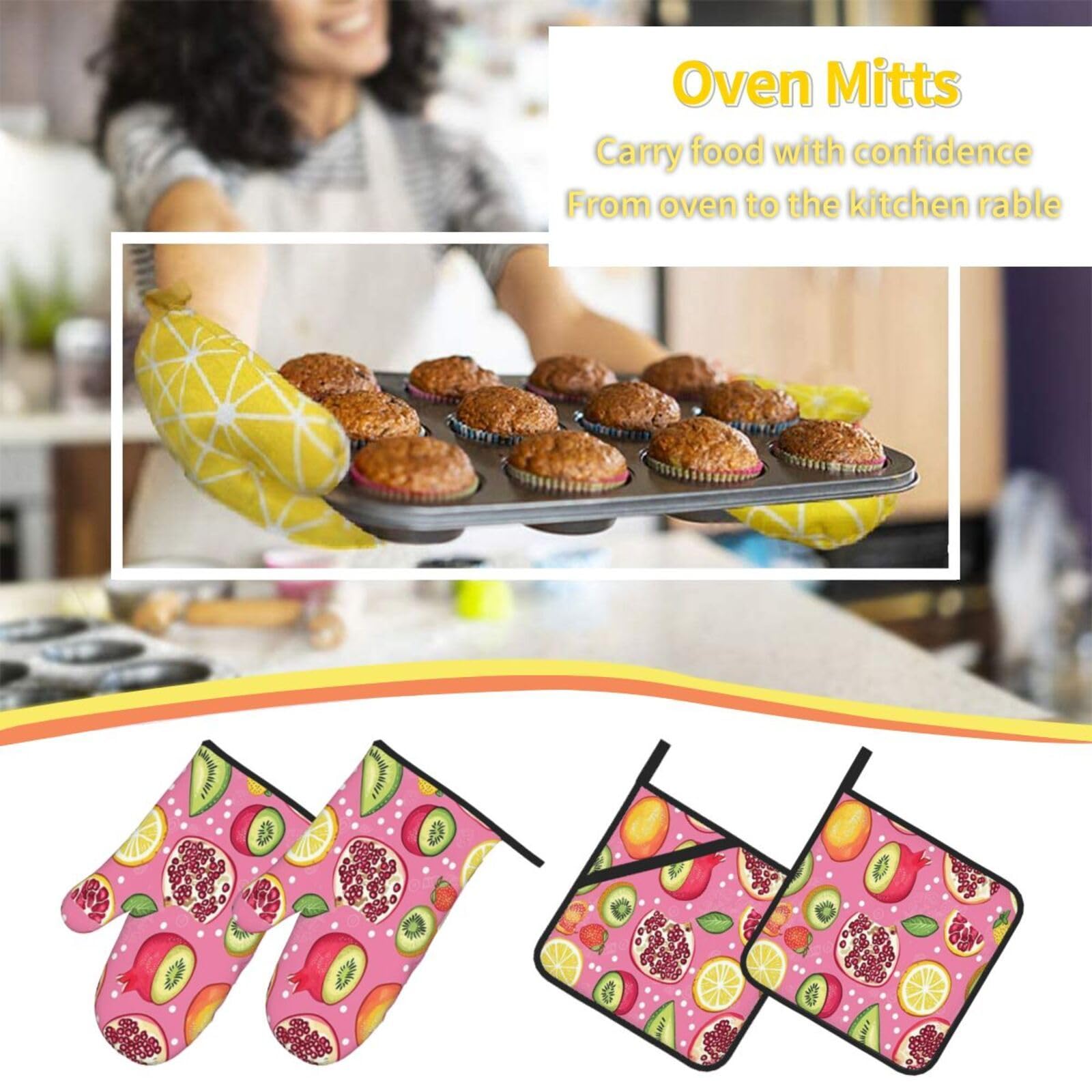 Maniques de Cuisine Gants de Cuisson Lavable en Machine Facile a Nettoyer