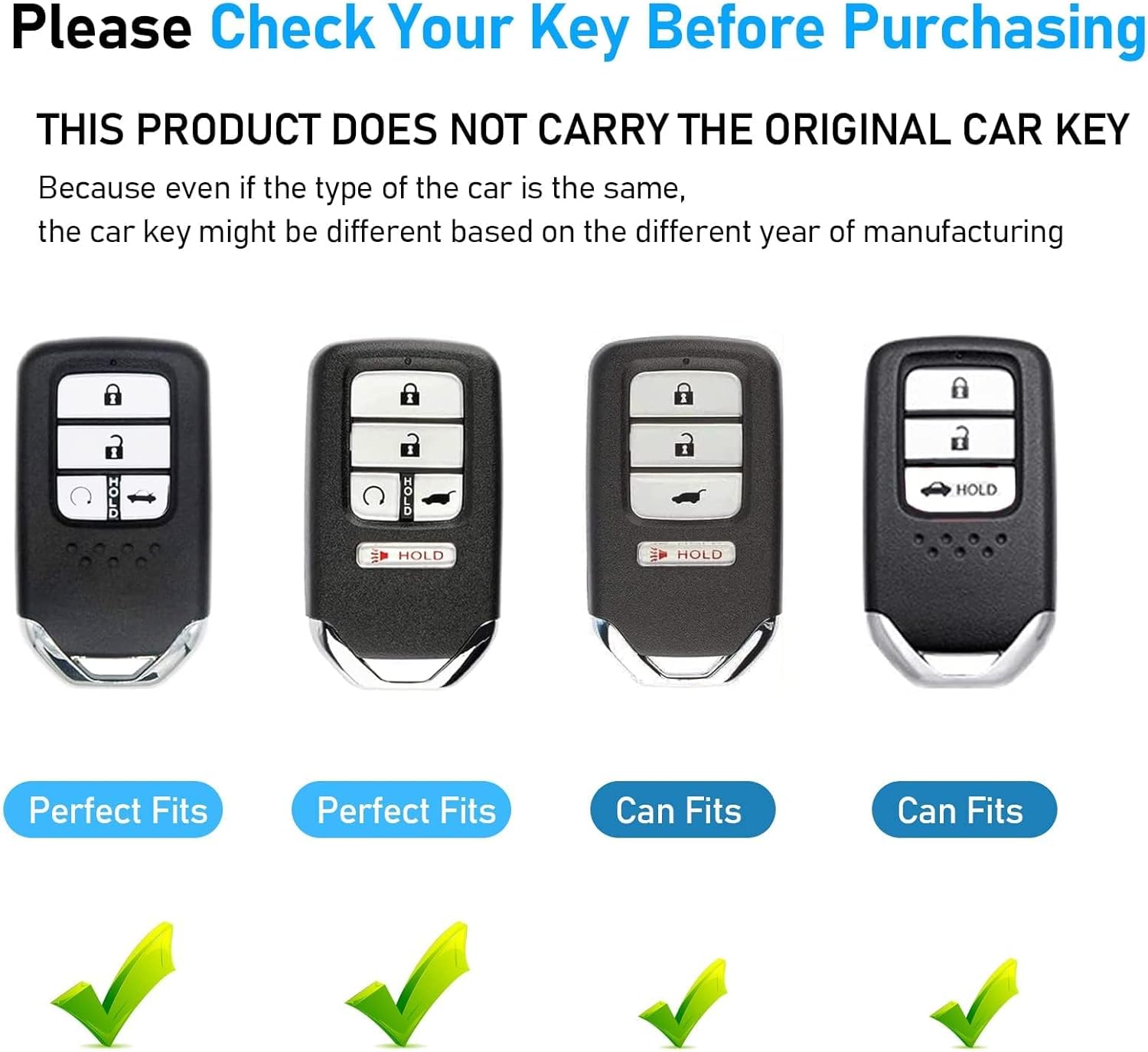 Yumzeco Compatible with Honda Key Fob Cover, Key fob Case Shell for 2016-2022 Accord Pilot CRV 2016-2021 Civic 2019-2024 Passport 5 Buttons, Metal Shell & Soft Silicone Protection (Carbon Fiber)