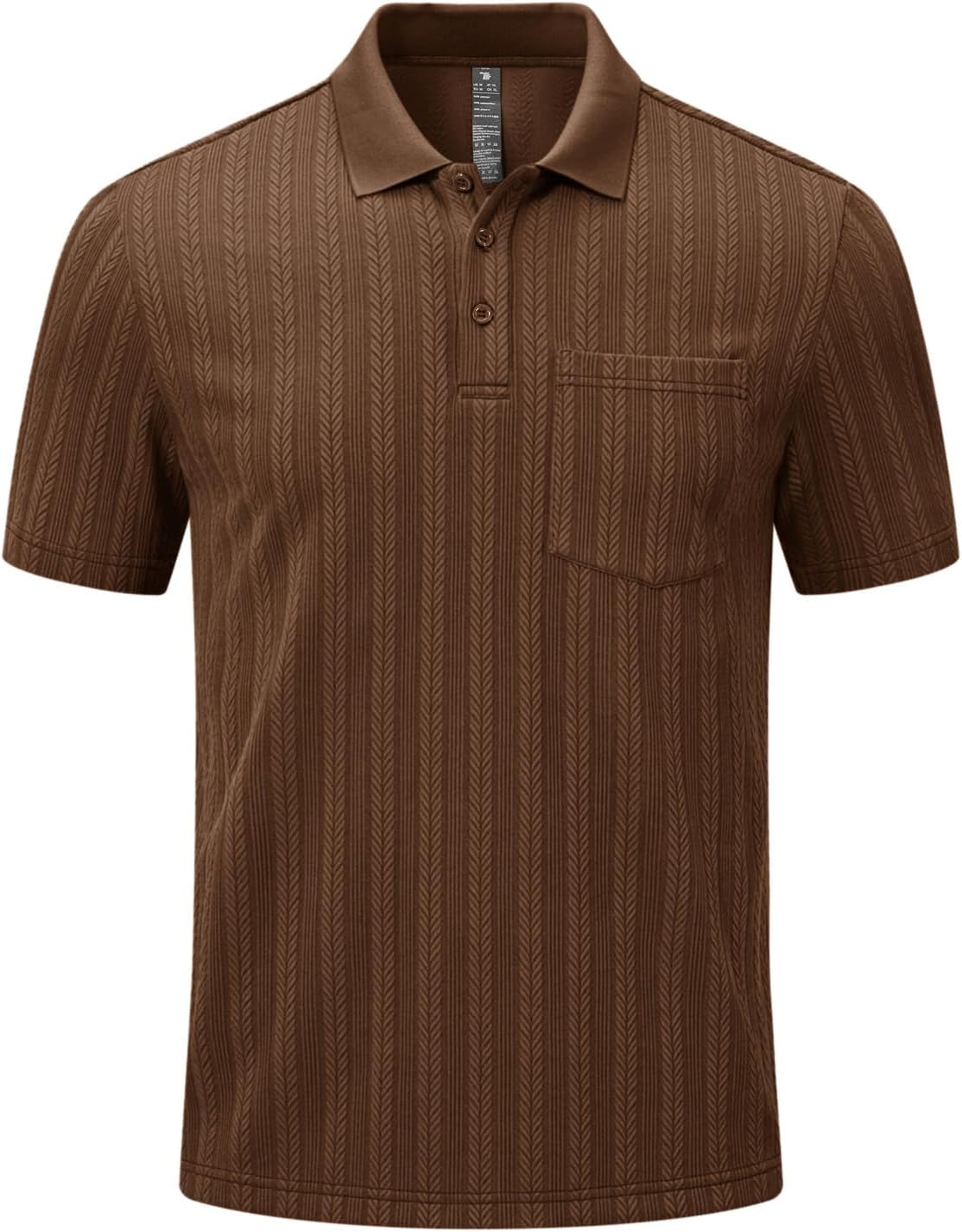 Rdruko Mens Polo Shirts Knit Summer Short Sleeve Textured Casual Golf Shirts Collared Button T Shirt with Pocket