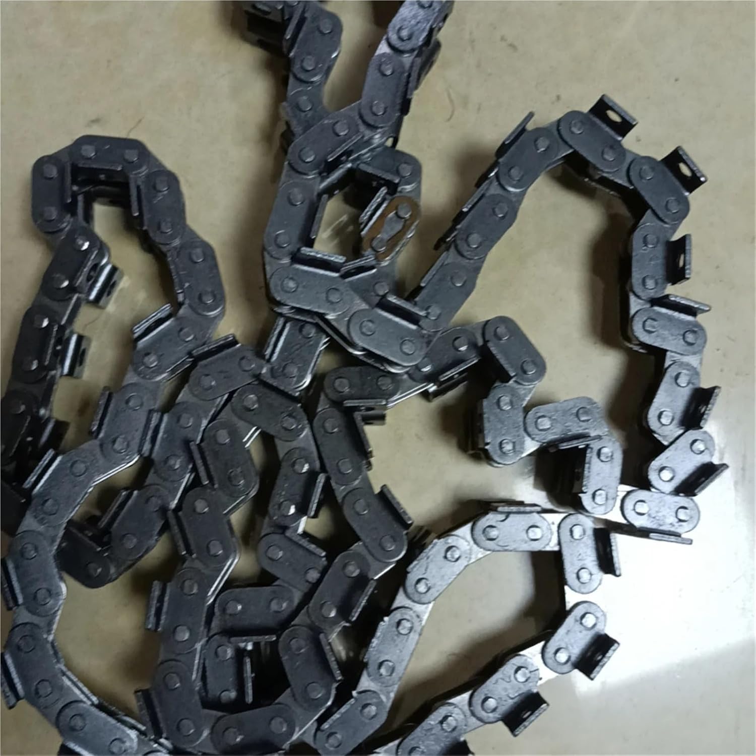 1 Piece 1.5 Meter 06B Short Pitch Roller Chain - Precision Single Row Industrial Drive Chain with Single/Double Bend Ear & Straight Design for Machinery(06B 1 Ear)