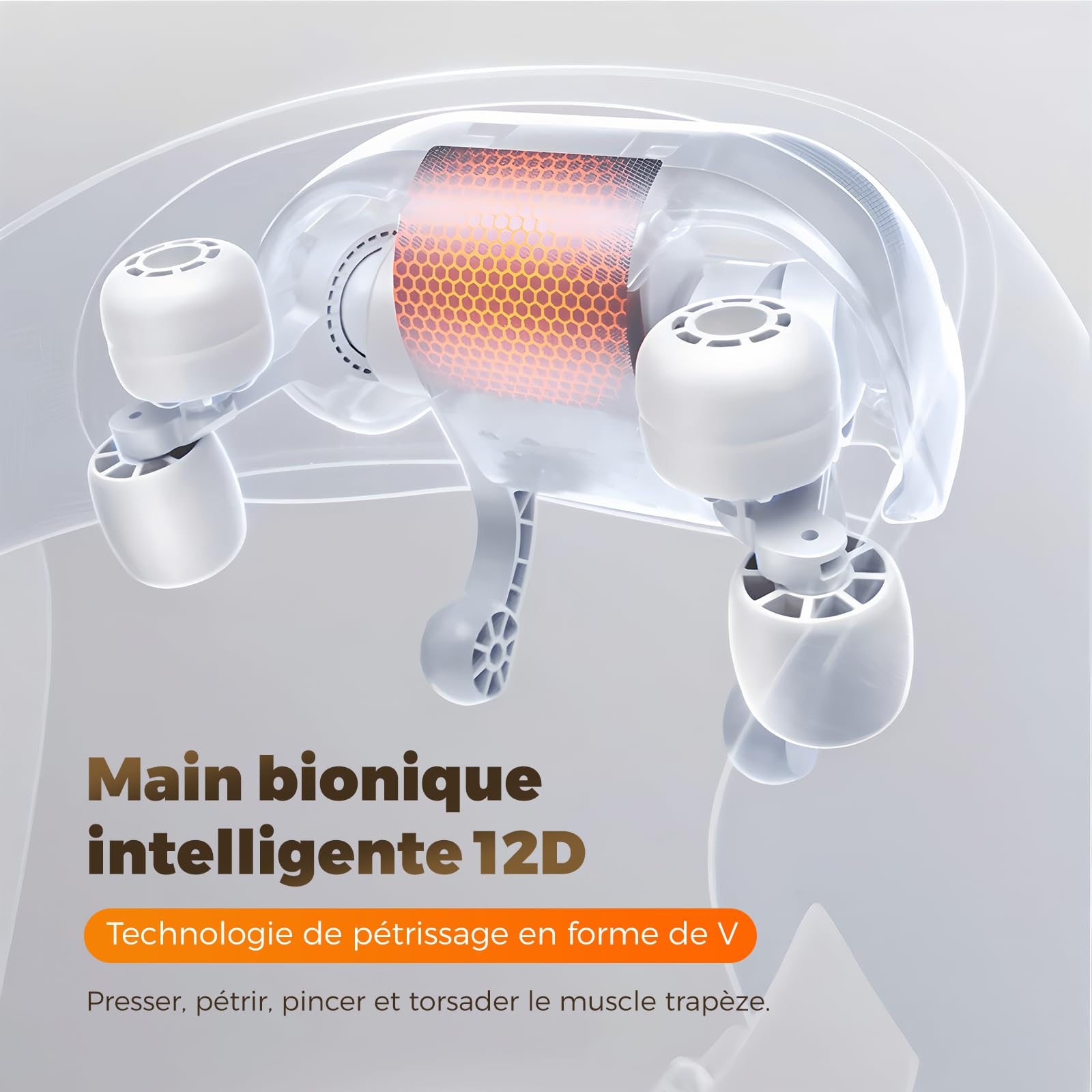 Appareil de massage du cou avec fonction chauffante, appareil de massage Shiatsu sans fil avec massage 4D des tissus profonds, pour les épaules, les jambes, les muscles du corps, soulagement