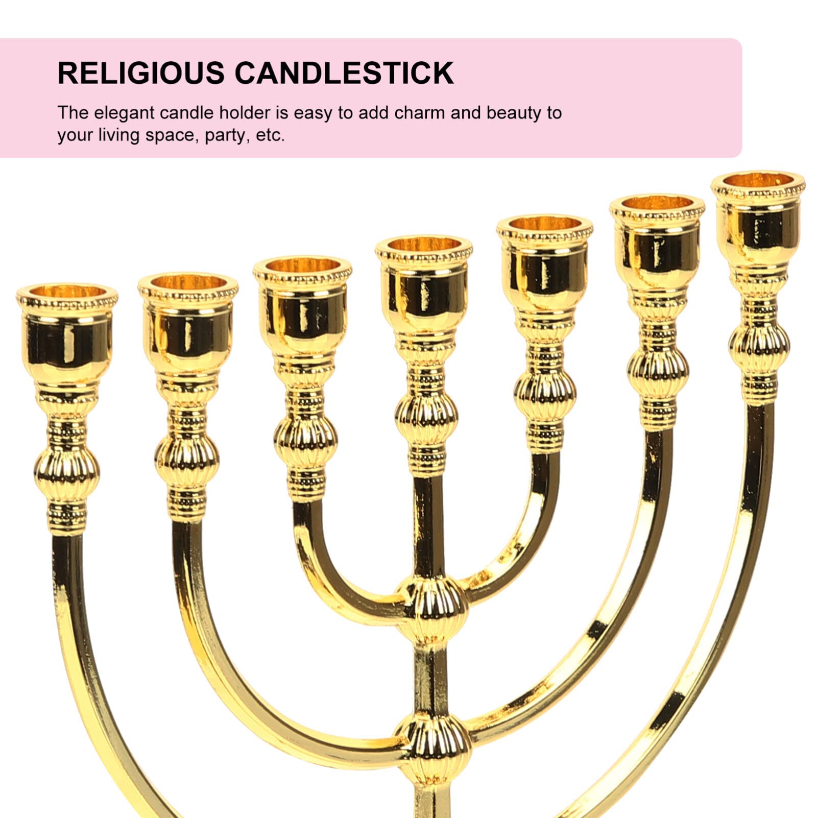 Standing 7 Candle Candelabra Menorah Candle Holder Antique 7 Branches