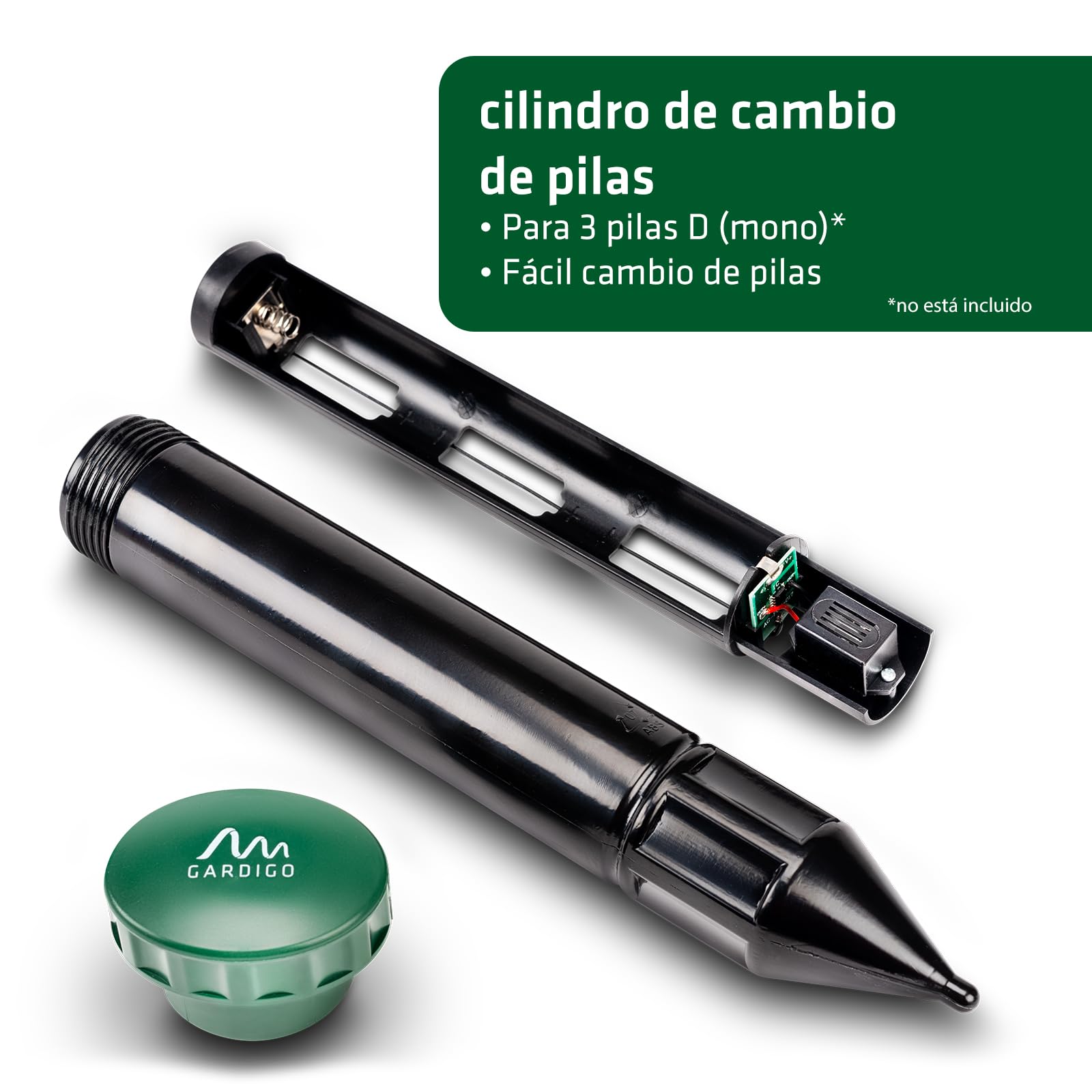 GARDIGO® Ahuyentador de Topos 2 Piezas, Repelente para Topo - Aprox. 700m² | Anti Topos Jardin, Ahuyenta Topo Ultrasónico, Control de Plagas Campañoles Hormigas Serpientes Eliminar del Huerto