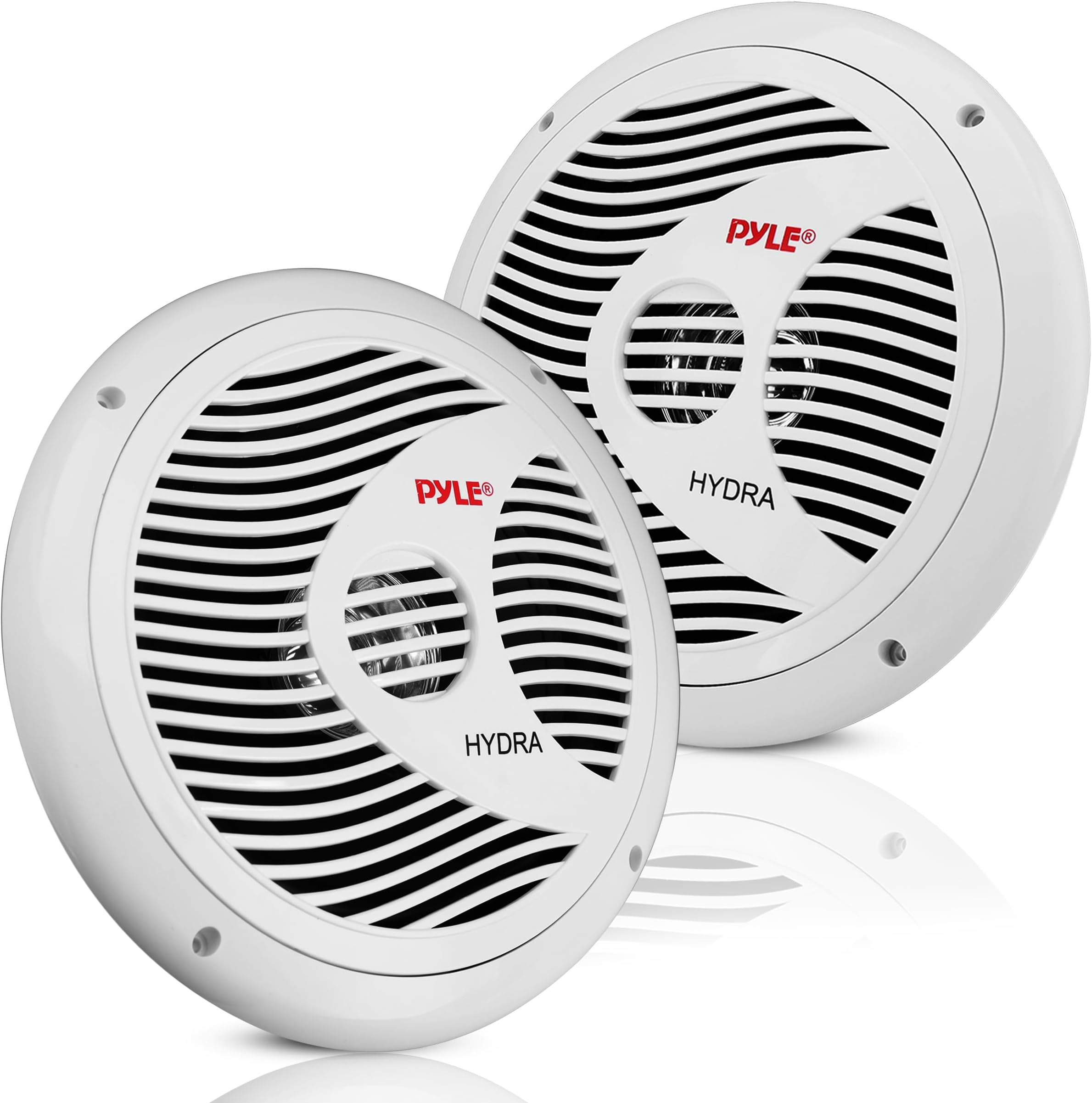 2-Way Marine Speakers – 150W Waterproof Outdoor Boat Speakers, 17cm Dual Stereo System, Weather-Resistant, Low-Profile Design, 1 Pair (White)