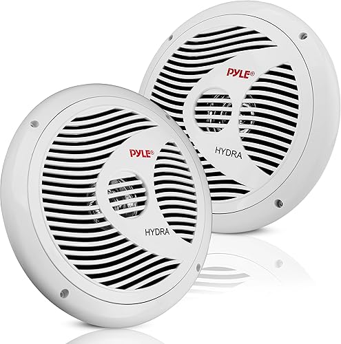 Pyle Dual parlante marino de 65 pulgadas impermeable con sonido estéreo de rango completo 120W color negro 2unidades Blanco