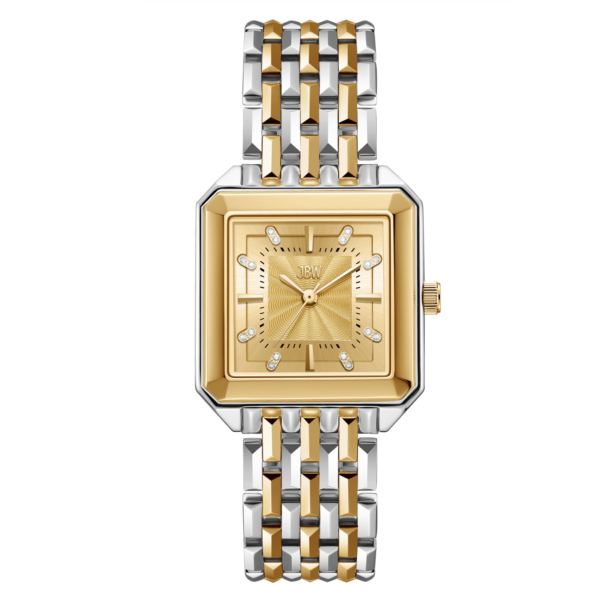 JBW Astra, orologio da donna analogico al quarzo bicolore in acciaio inox quadrato con cristalli, 29 mm