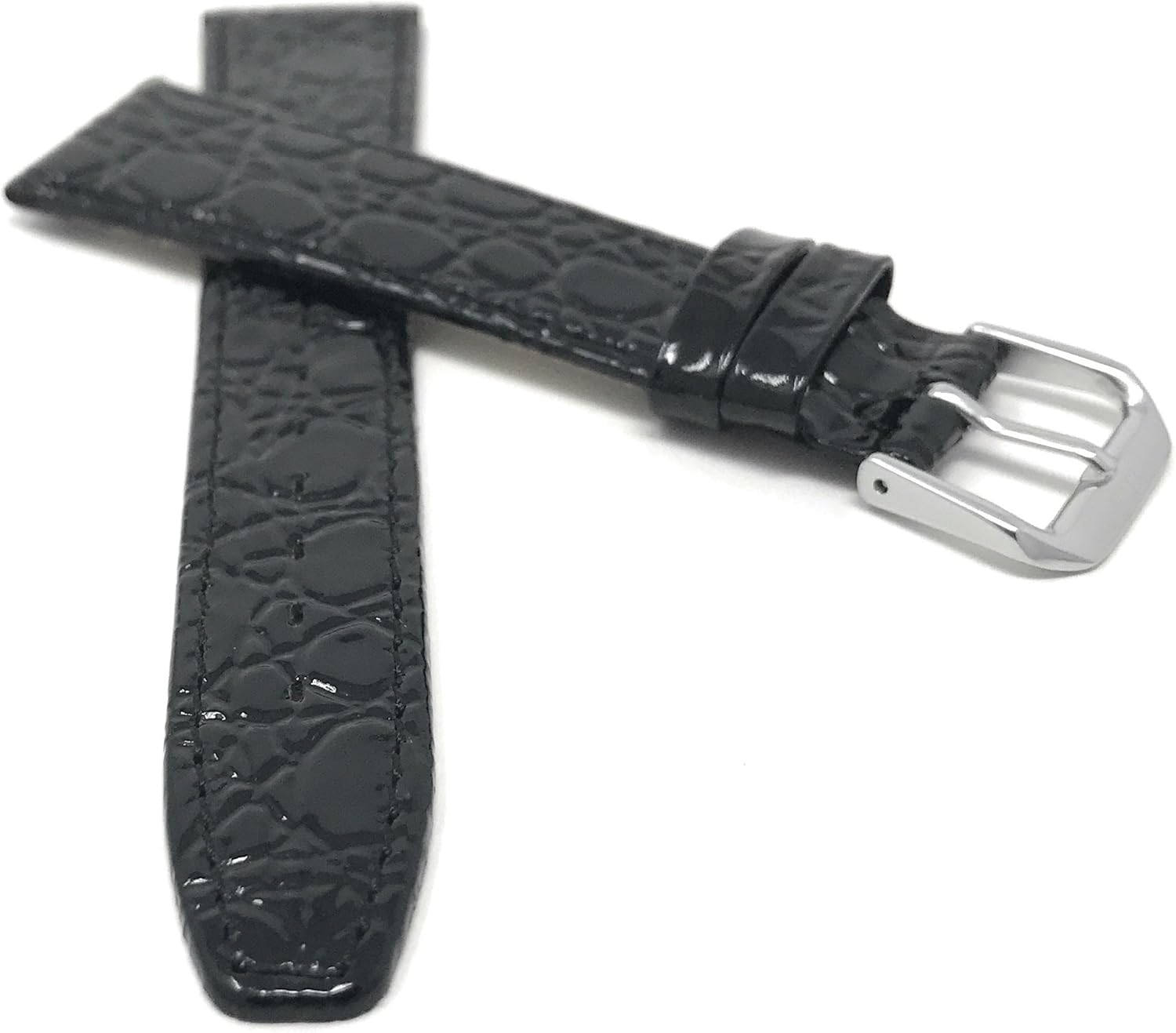 20mm Croc Pattern Leather Universal Smartwatch Band Strap