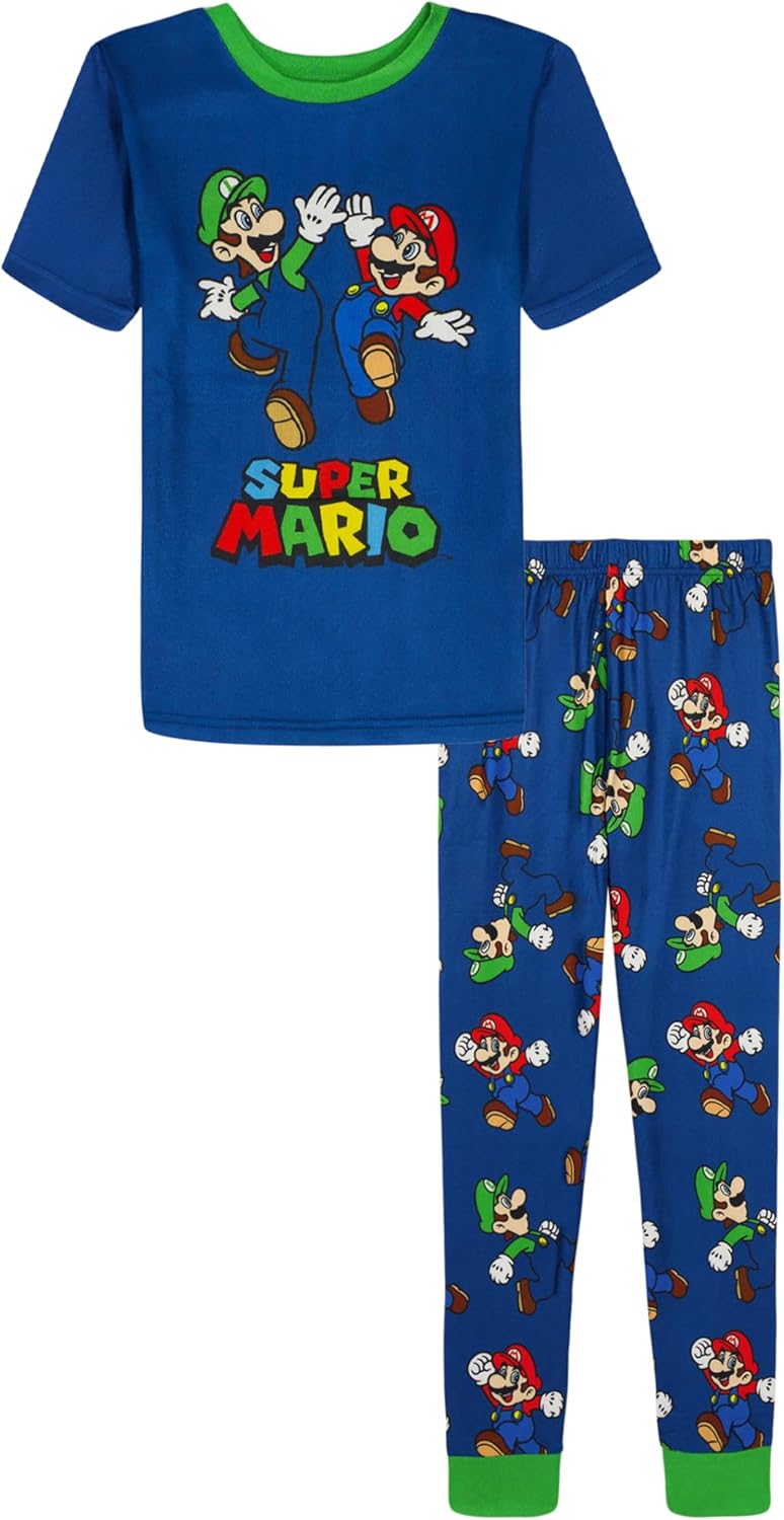Nintendo Boys' 2-piece Loose-fit Pajama Set, Soft & Cute for Kids