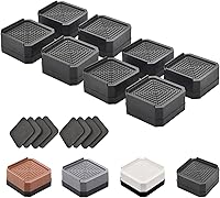 Vista 11 de Elevador de Cama Elevador de Muebles Rectangular Ajustable de Alta Resistencia Bloque de Levantamiento hasta 3 pulgadas y 4.3 pulgadas para Patas