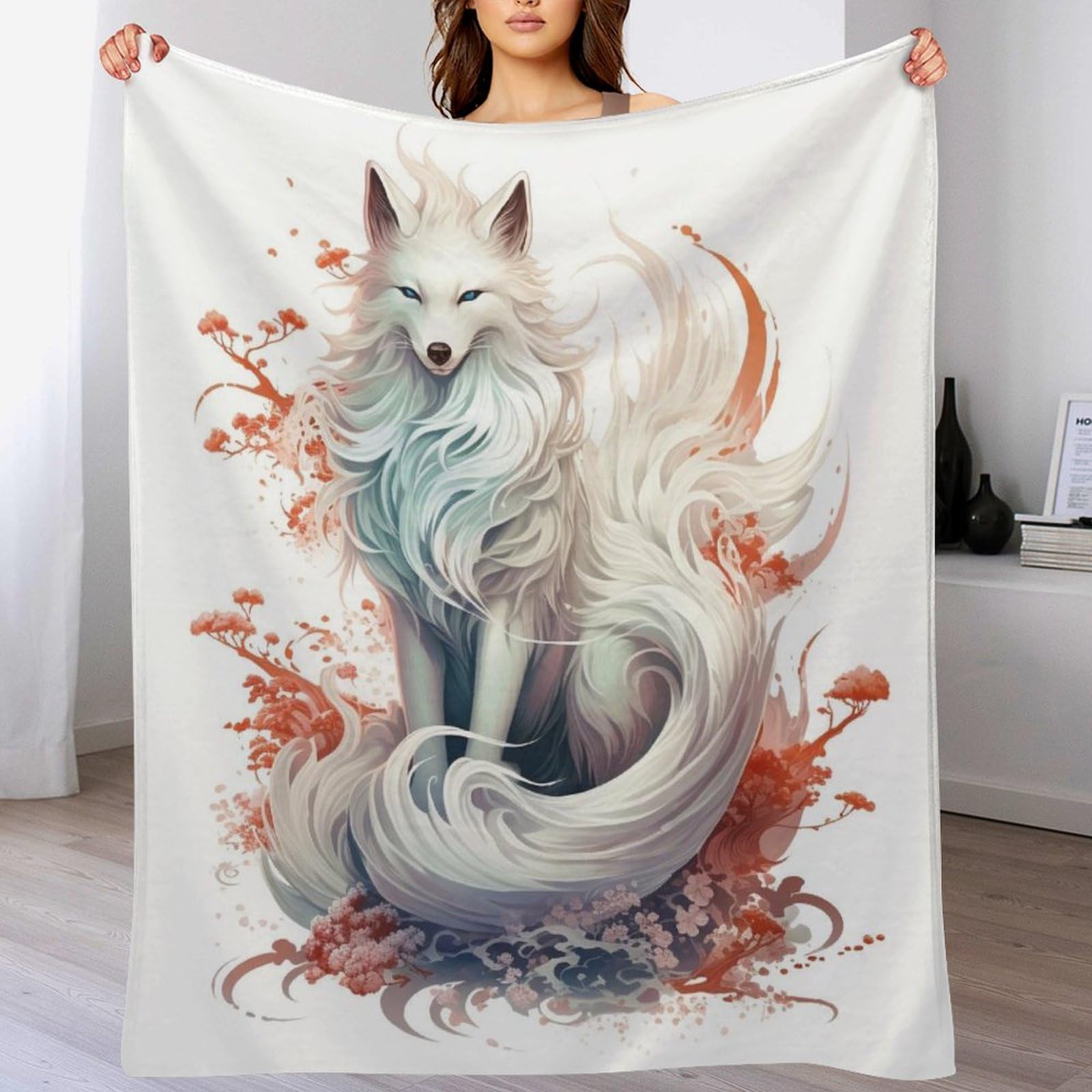 Plaid Canapé Nine Tailed Renard pour des soirées cocooning chaleureuses en flannel