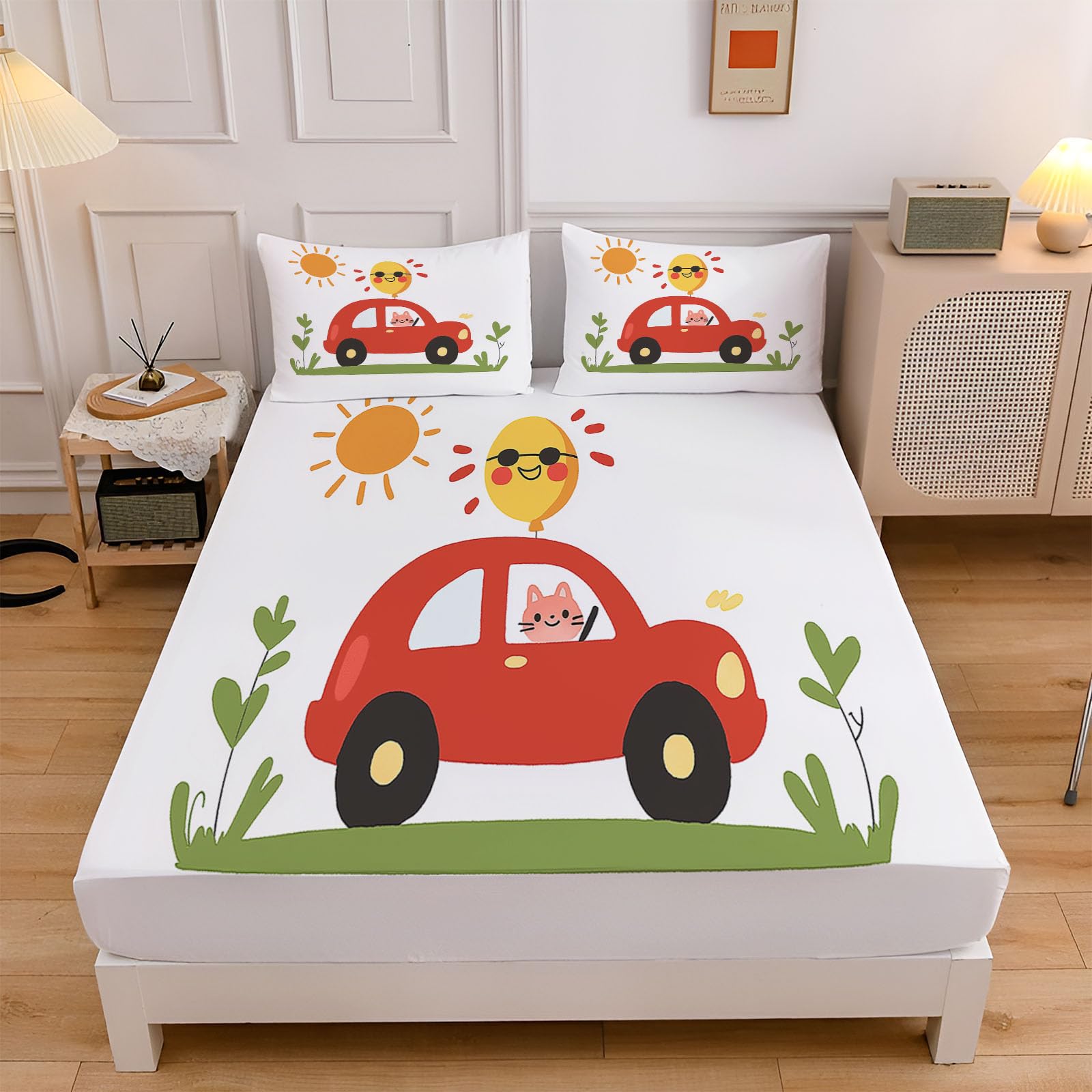 Drap-housse chat ivoire pour décorer une chambre confortable et cosy
