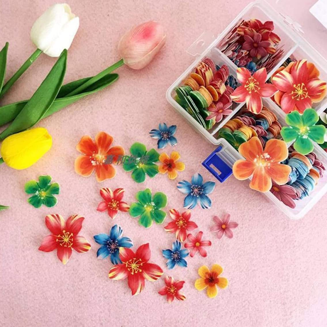 Essbare Reispapier-Dekoration – 100 Stück Blumenformen Für Kuchen, Cupcakes & Backwaren