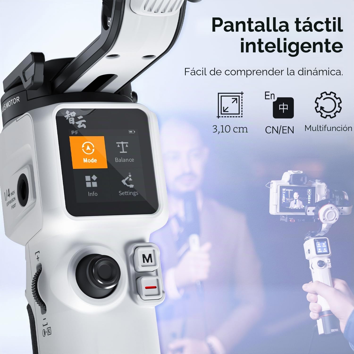 Zhiyun Crane M3S Combo [Official] estabilizador cámara de 3 Ejes con luz de Refuerzo, Clip Smartphone, Mochila Trasera, trípode, cámara para cámara de acción compacta, etc