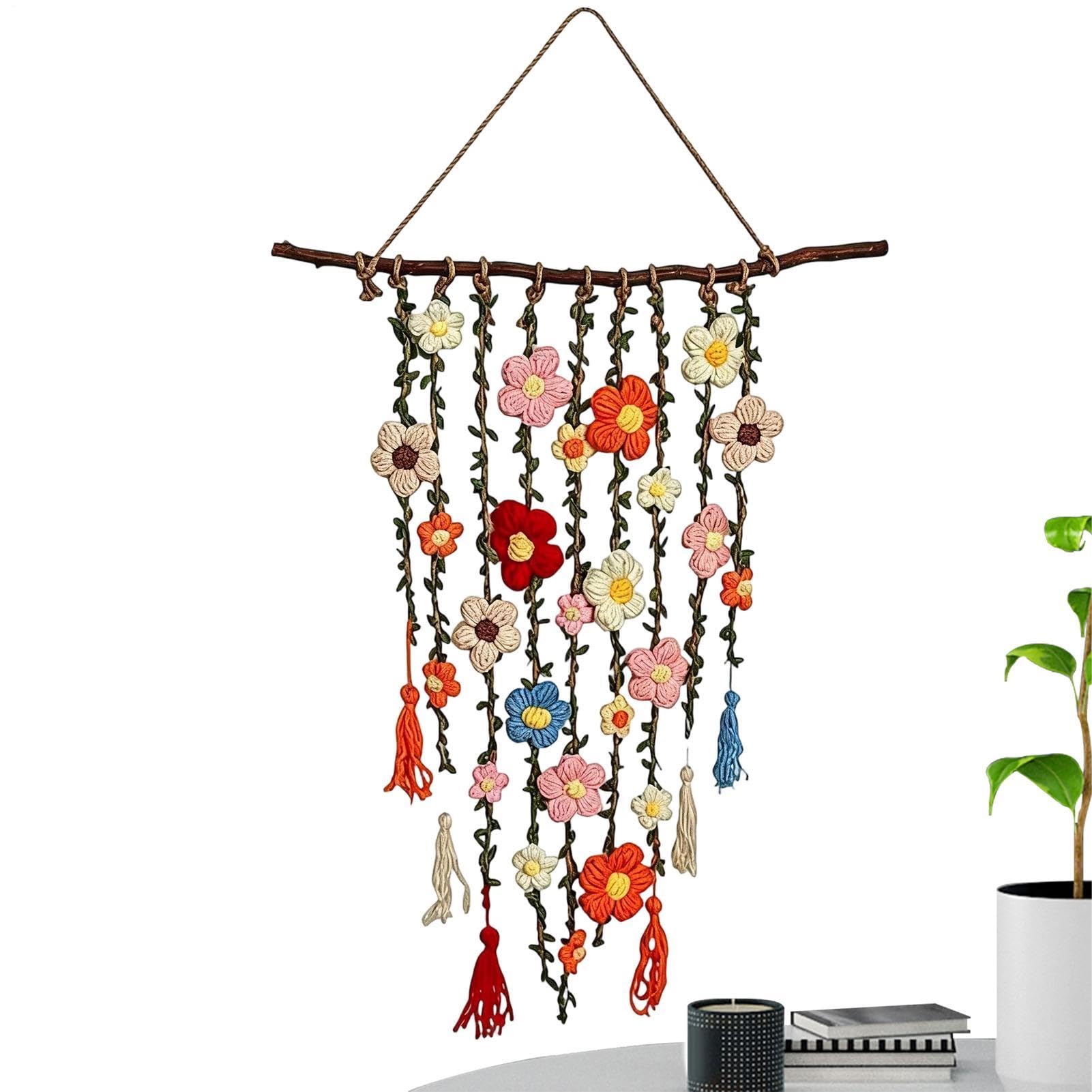 Decoración de pared tejida para dormitorios y salones con encanto bohemio 8