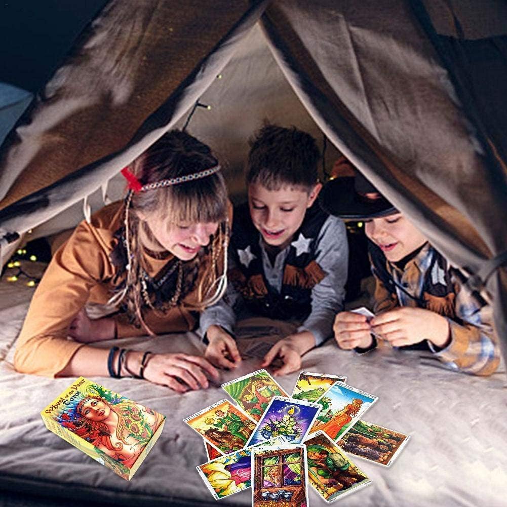 Tarot Card, A Wheel of The Year, 78 Tarot Cards Future Telling Game with Colorful Box for Beginners and Tarot Enthusiasts,Card Game Gifts