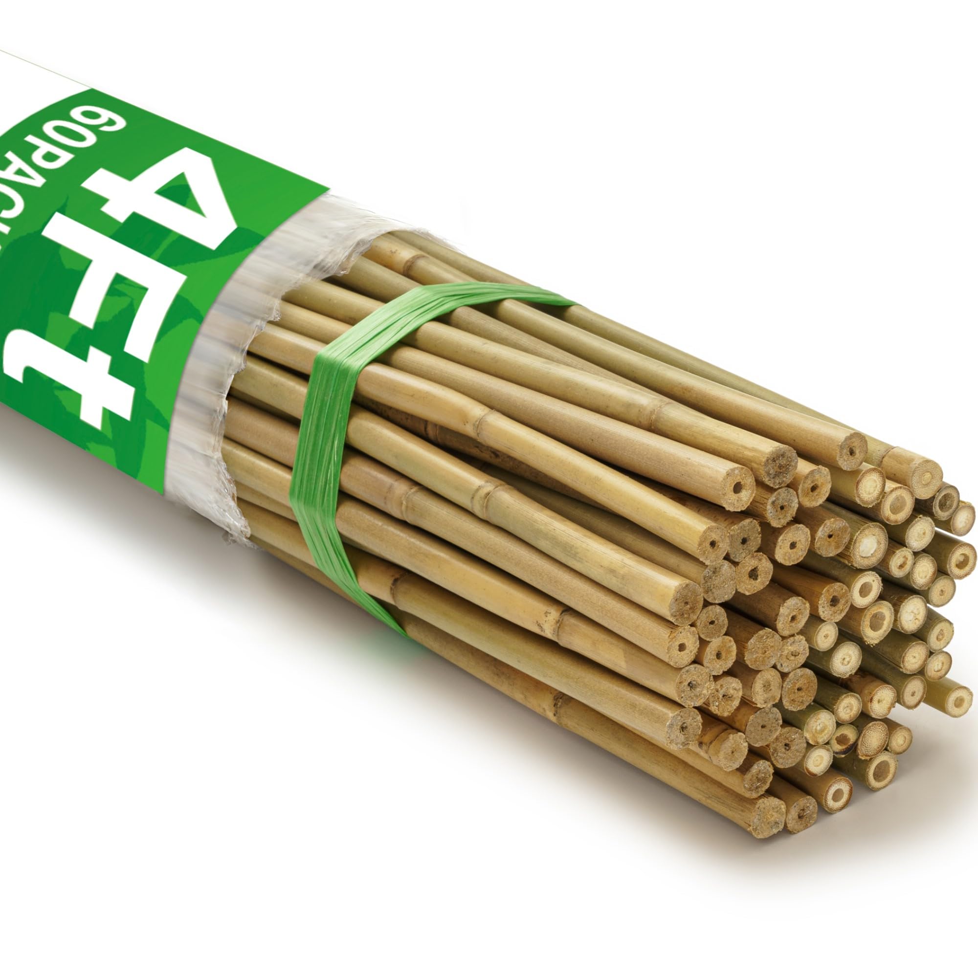 60Pcs Bamboo Stakes for Plant 5 Feet(57.5 inch), Garden Bamboo Plant Stakes for Plants Support, Climbing Plants, Tomatoes, Sunflowers, Beans, Potted Plants, Trees: 4ft-60 Pcs