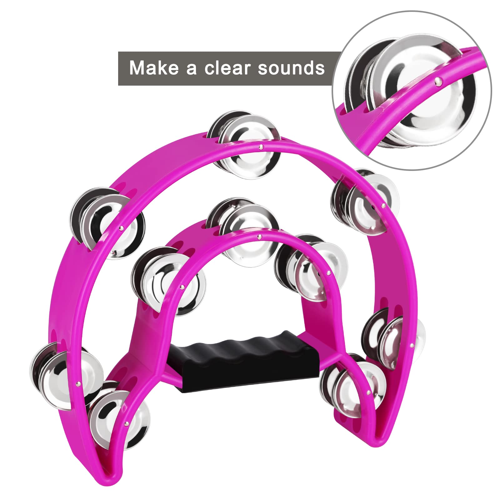 Amazon.com: EastRock Double Row Tambourine,Metal Jingles Hand Held