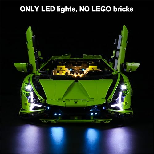 Miniatura 2 de Vaodest Luz LED para Lego Lamborghini Sián FKP 37 42115, diseño y configuración compatible con el modelo 42115 (solo luz LED, no kit de bloques de